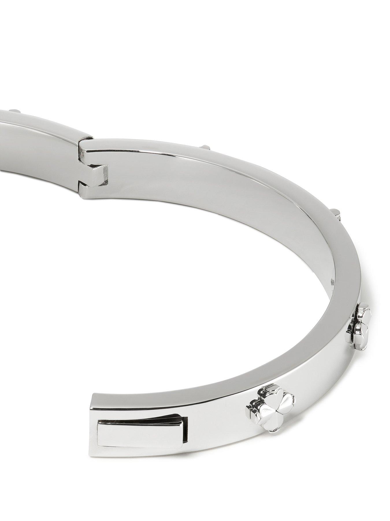 Image 4 of 4 of Kate Spade New York Flower Hinged Bangle - Silver
