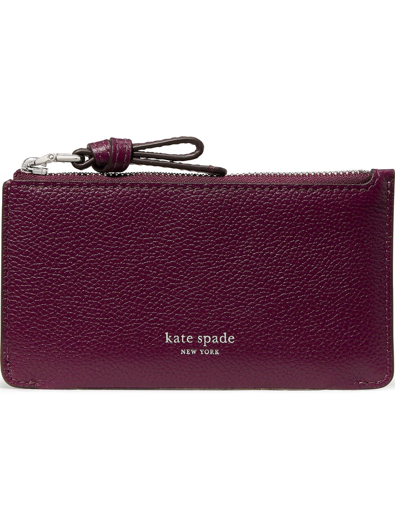 Kate Spade New York Loop Pebbled Leather Ew Zip Card Case - Purple