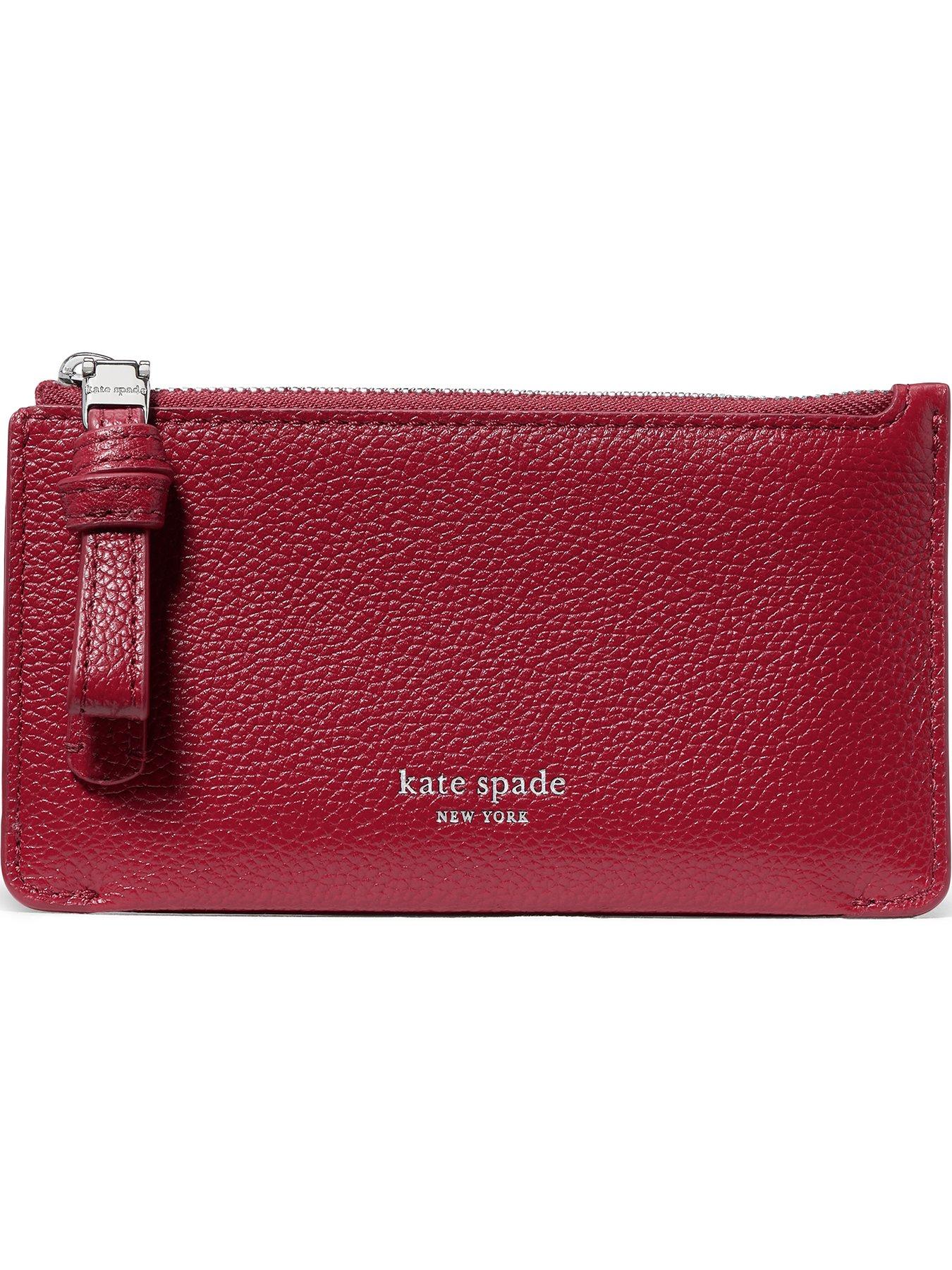 Kate Spade New York Loop East West Zip Pebbled Leather Card Case - Red