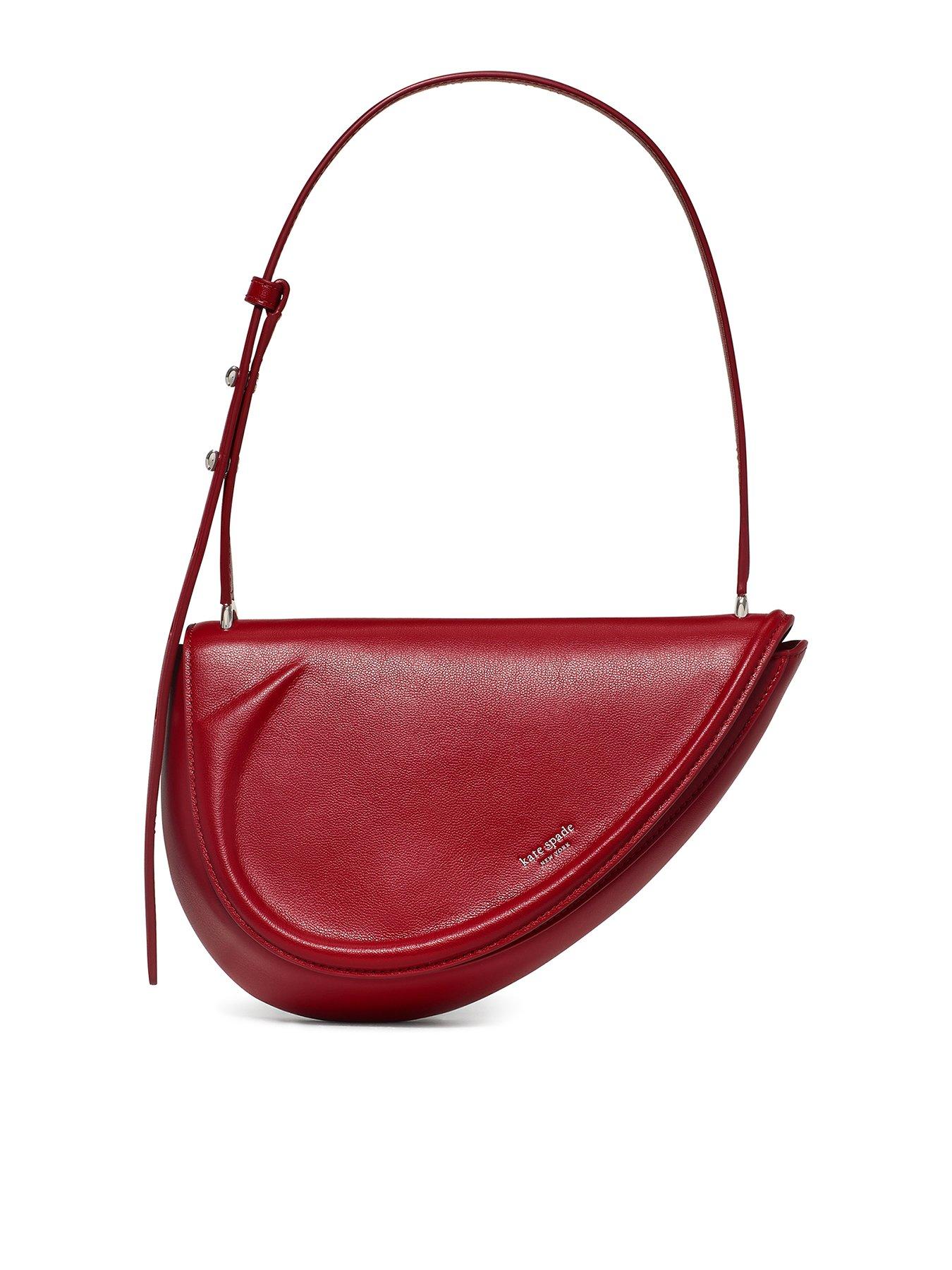 Image 1 of 5 of Kate Spade New York The Fine Grain Leather Shoulder Bag - Red