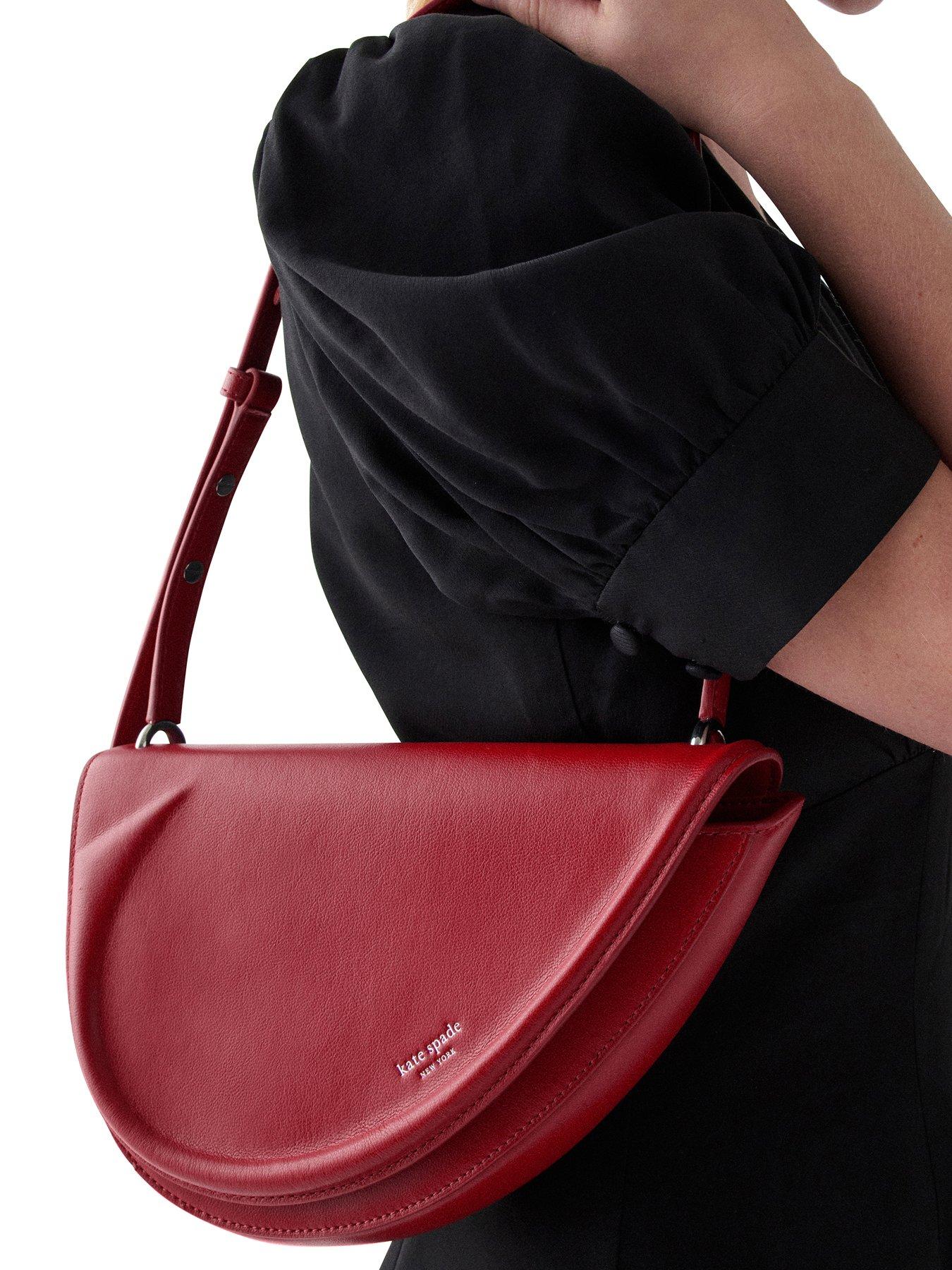 Image 2 of 5 of Kate Spade New York The Fine Grain Leather Shoulder Bag - Red