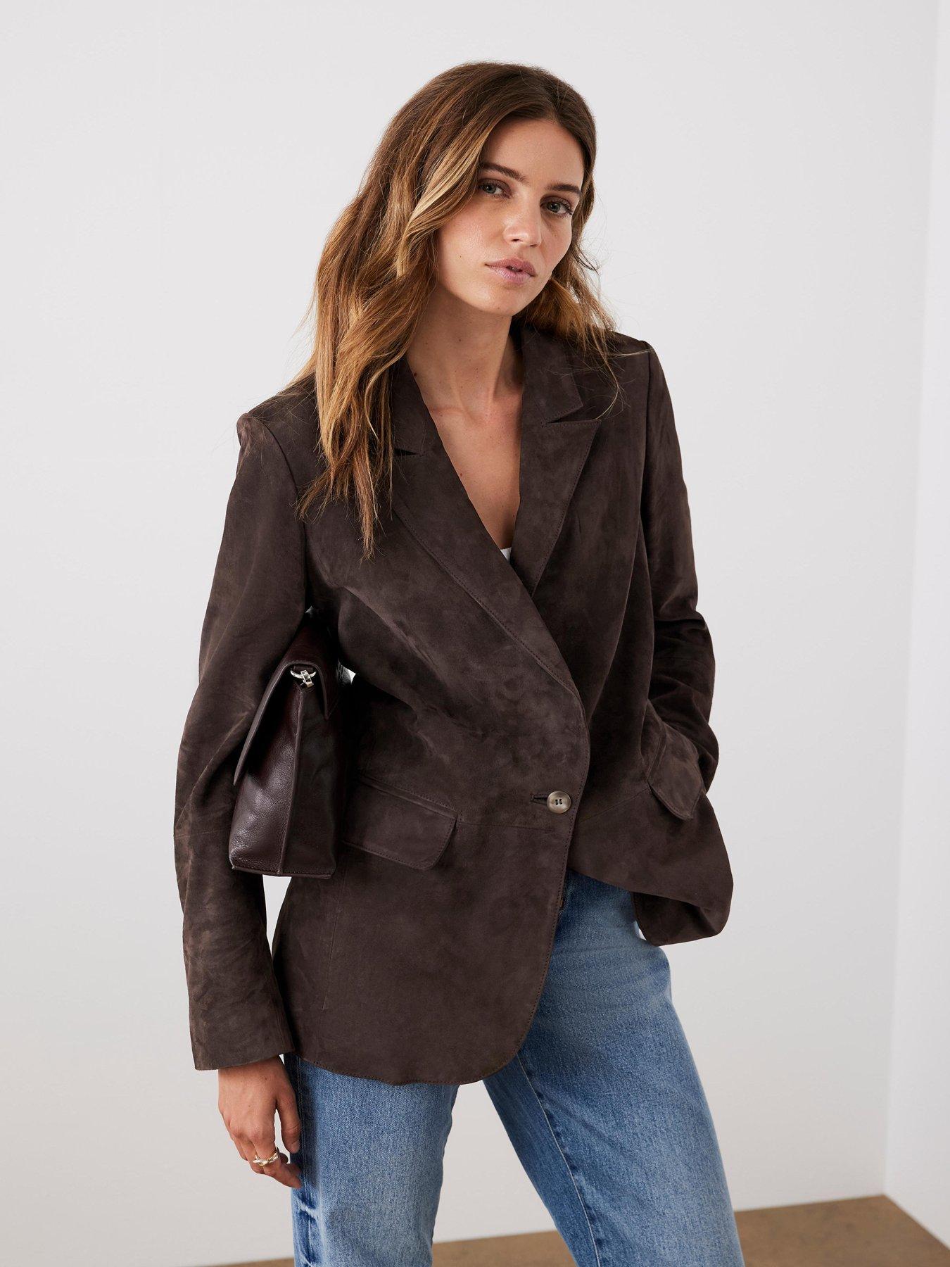 mint-velvet-chocolate-suede-blazer-brownoutfit
