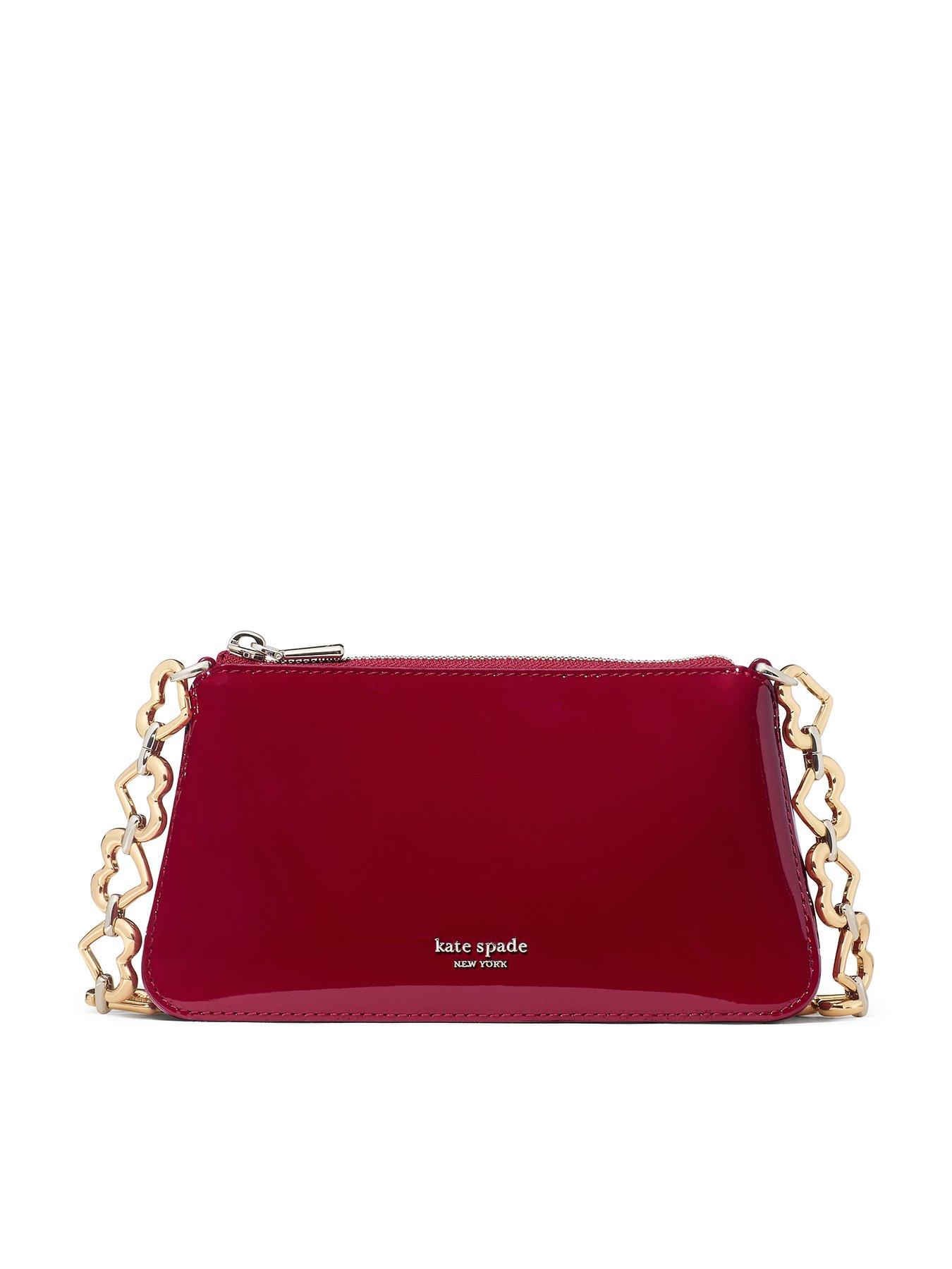 Image 1 of 4 of Kate Spade New York Grace Patent Leather Heart Pochette - Red