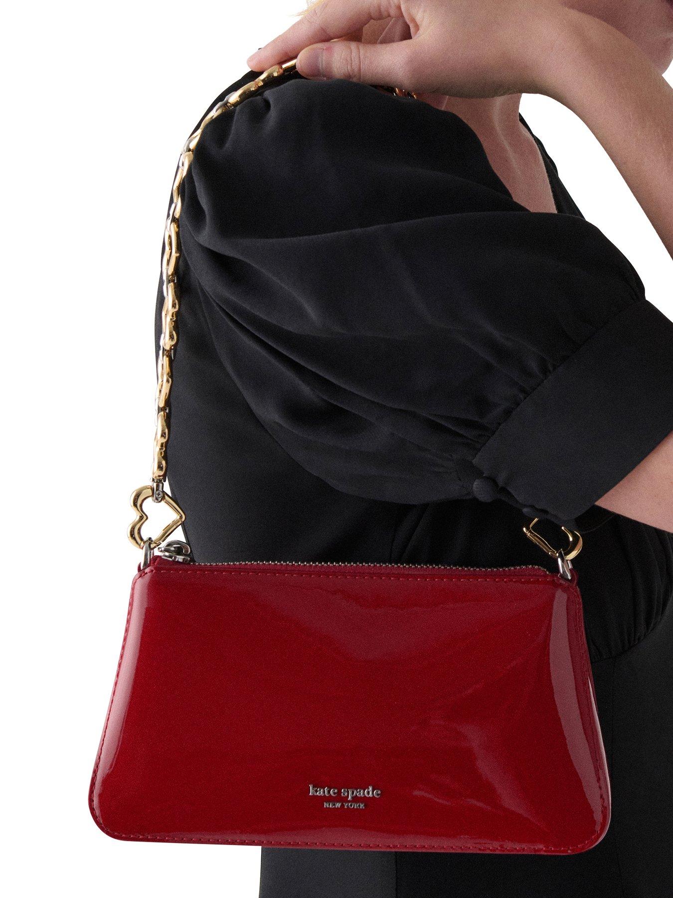 Image 2 of 4 of Kate Spade New York Grace Patent Leather Heart Pochette - Red