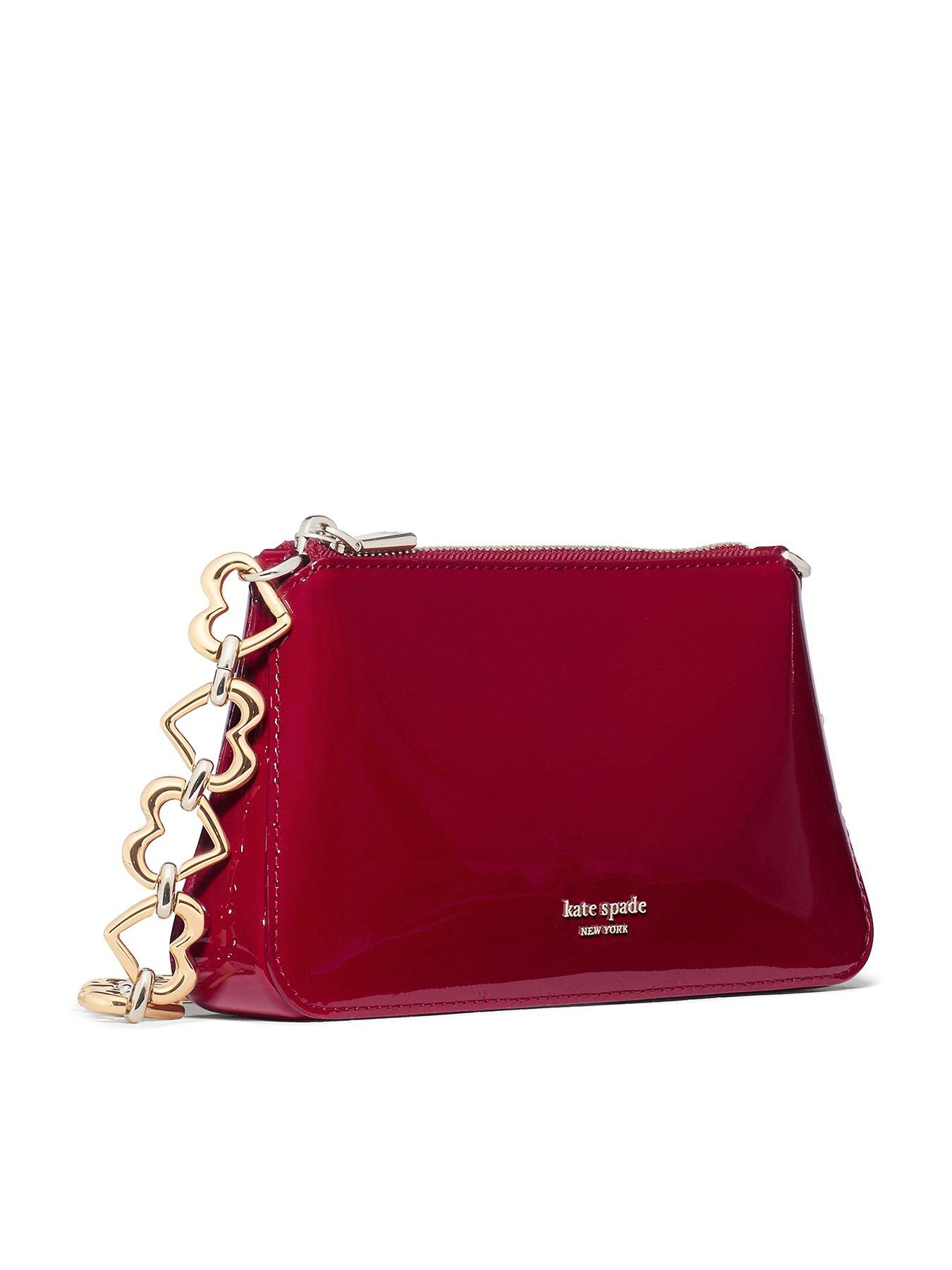 Image 3 of 4 of Kate Spade New York Grace Patent Leather Heart Pochette - Red