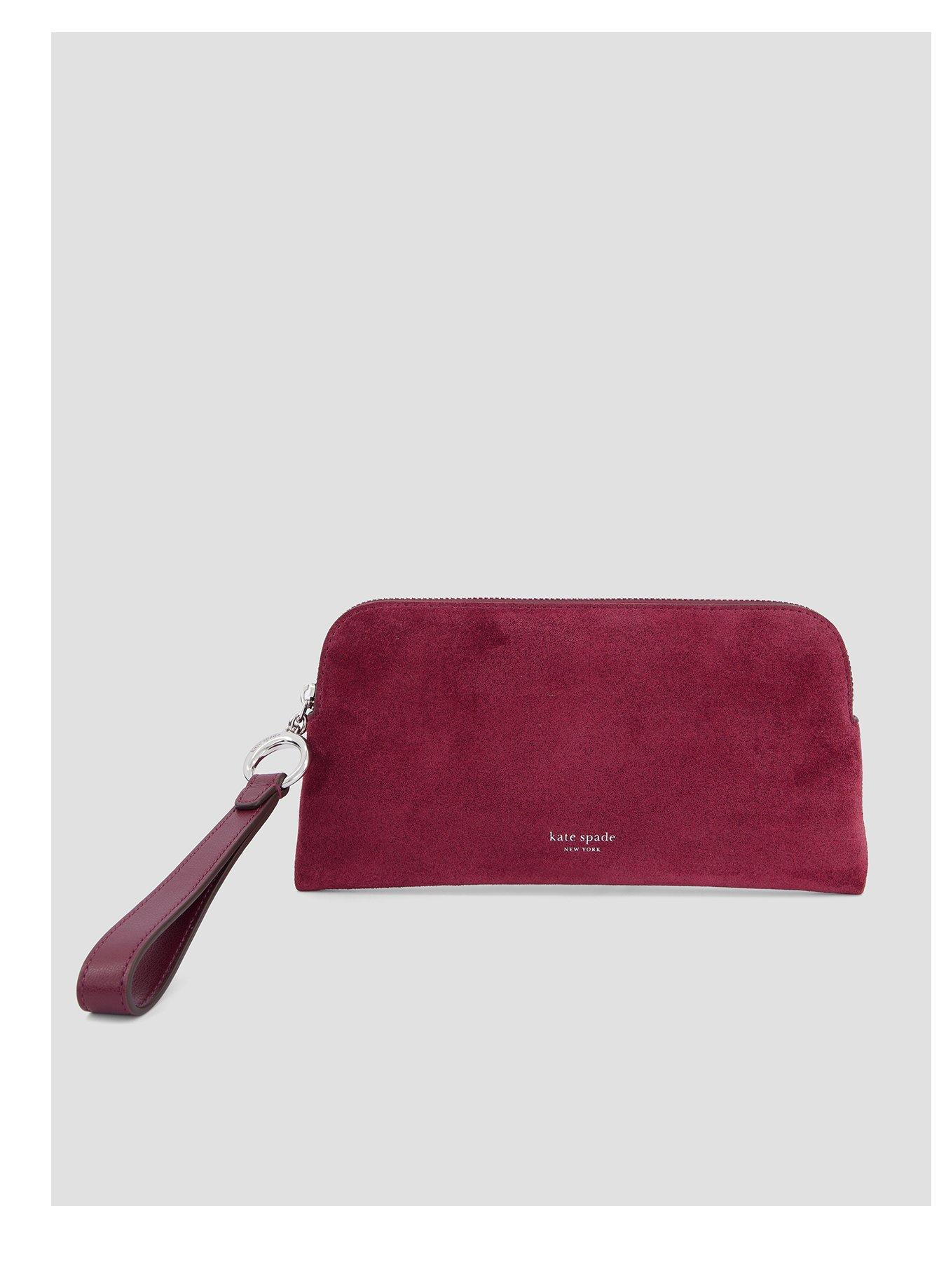 Image 1 of 4 of Kate Spade New York Halo Suede Medium Wristlet - Purple