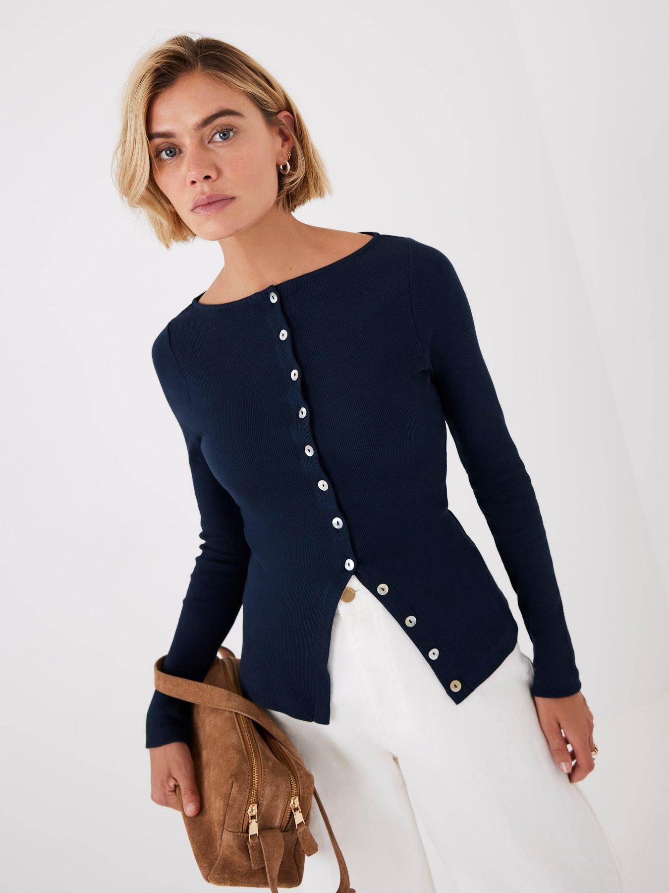 mint-velvet-navy-button-through-rib-top-bluestillFront