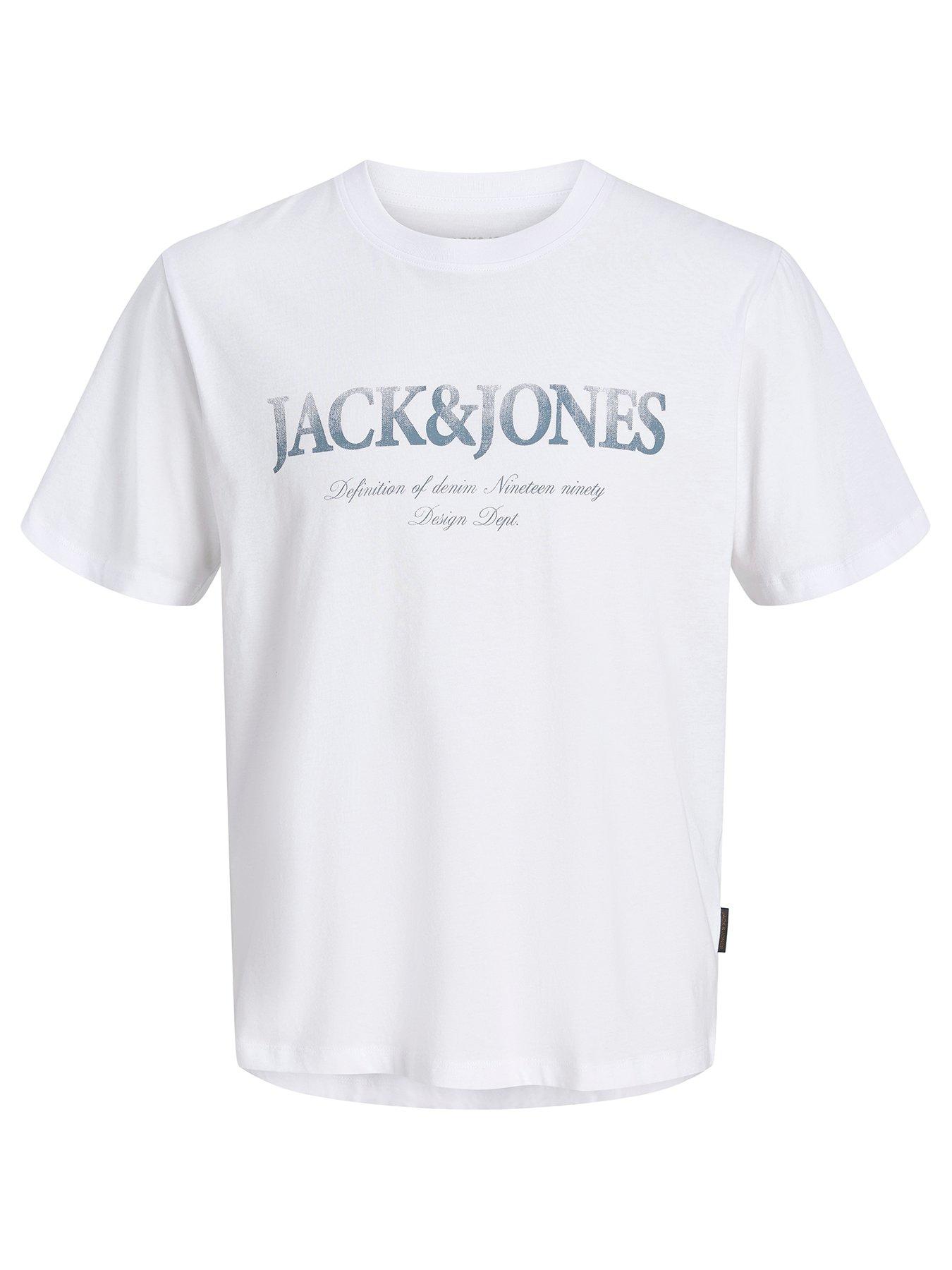 Jack & Jones Junior Boys Devin Daytona Printed Short Sleeve T-Shirt - White
