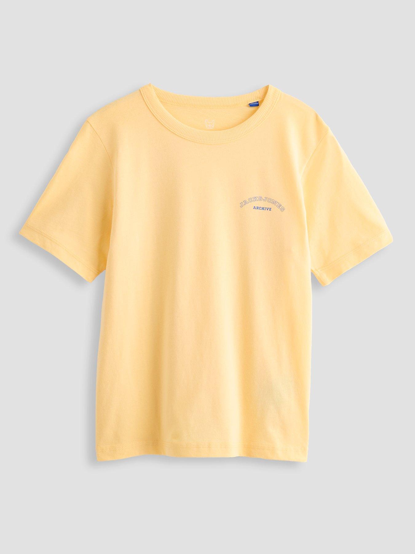 Jack & Jones Junior Boys College Logo Short Sleeve T-shirt - Yellow