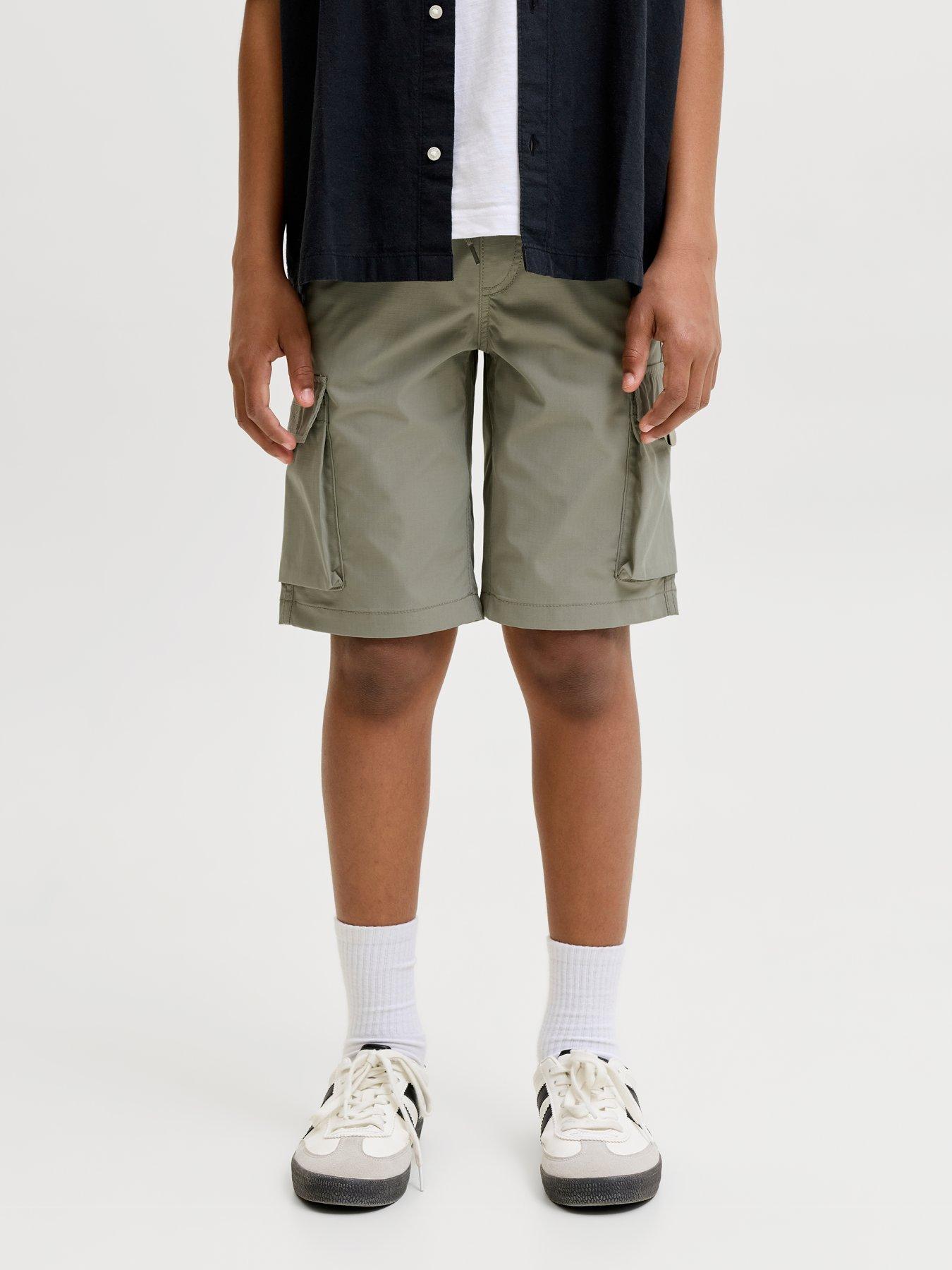 Jack & Jones Junior Boys Cole Ivan Cargo Jogger Shorts - Khaki