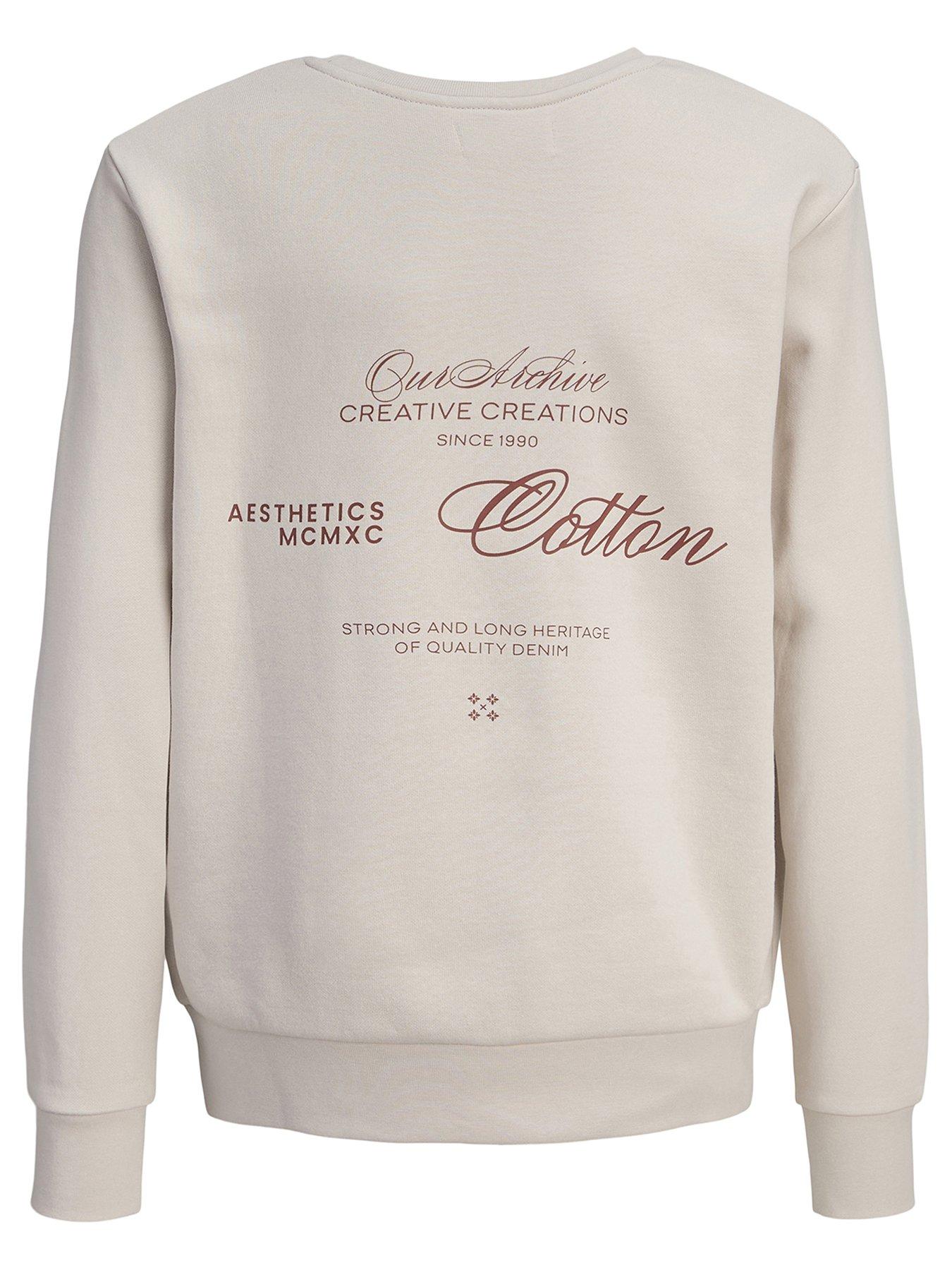 Image 2 of 4 of Jack & Jones Junior Boys Roar Back Print Sweatshirt - Beige