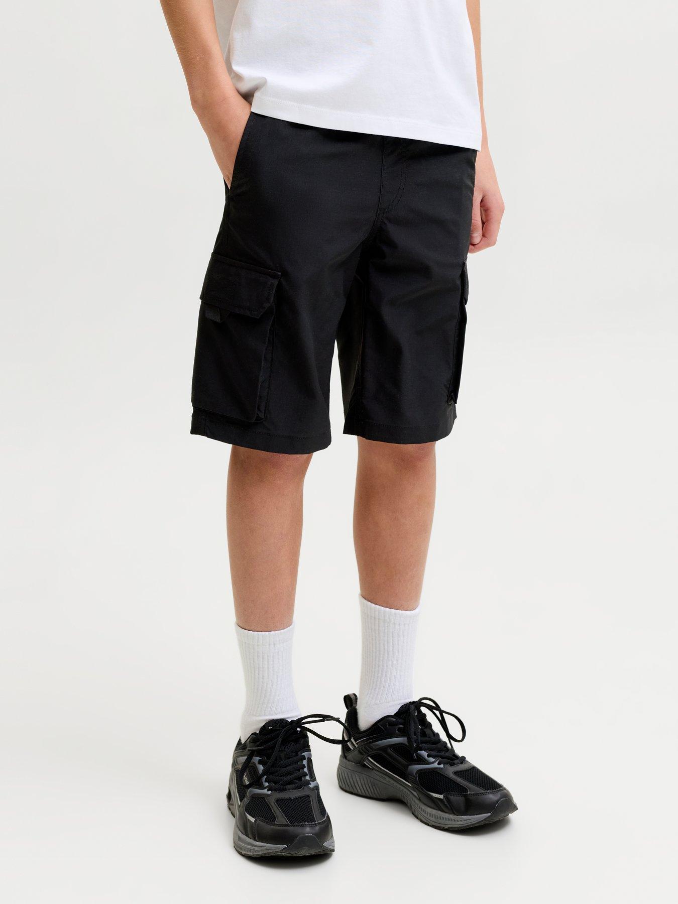 Jack & Jones Junior Boys Cole Ivan Cargo Jogger Shorts - Black