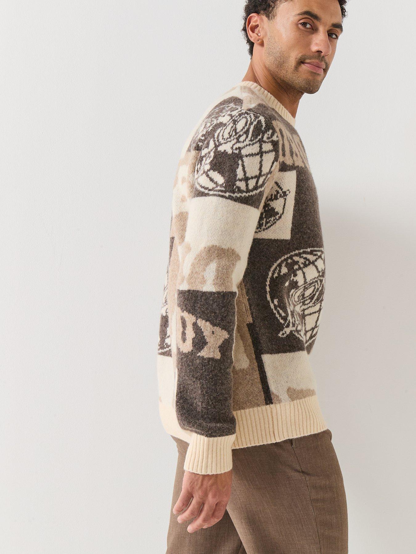 les-deux-globe-knitted-all-over-logo-knitted-jumper-beigedetail
