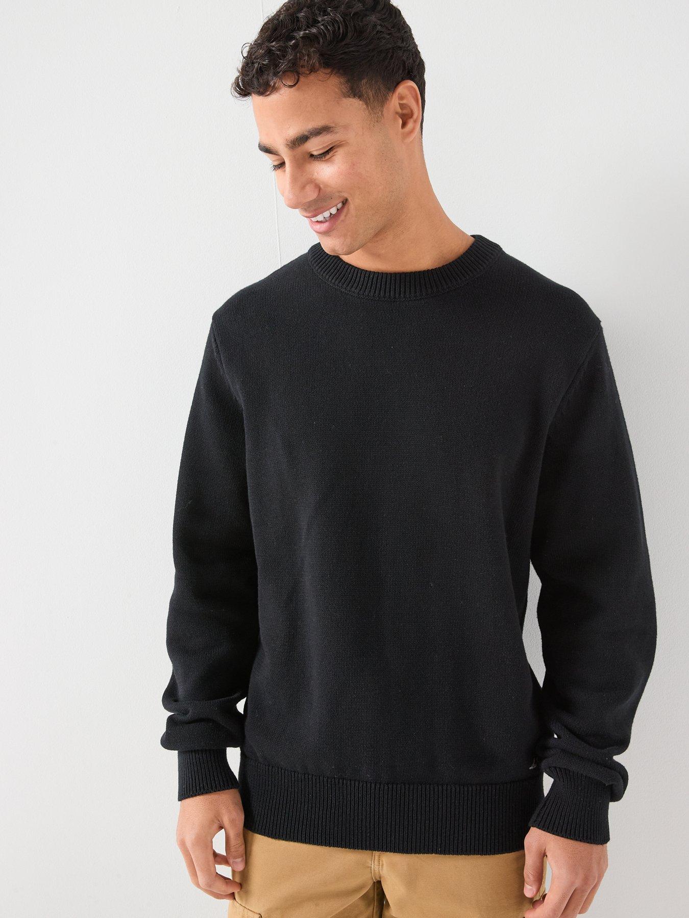 les-deux-gary-globe-back-logo-knitted-jumper-blackstillFront
