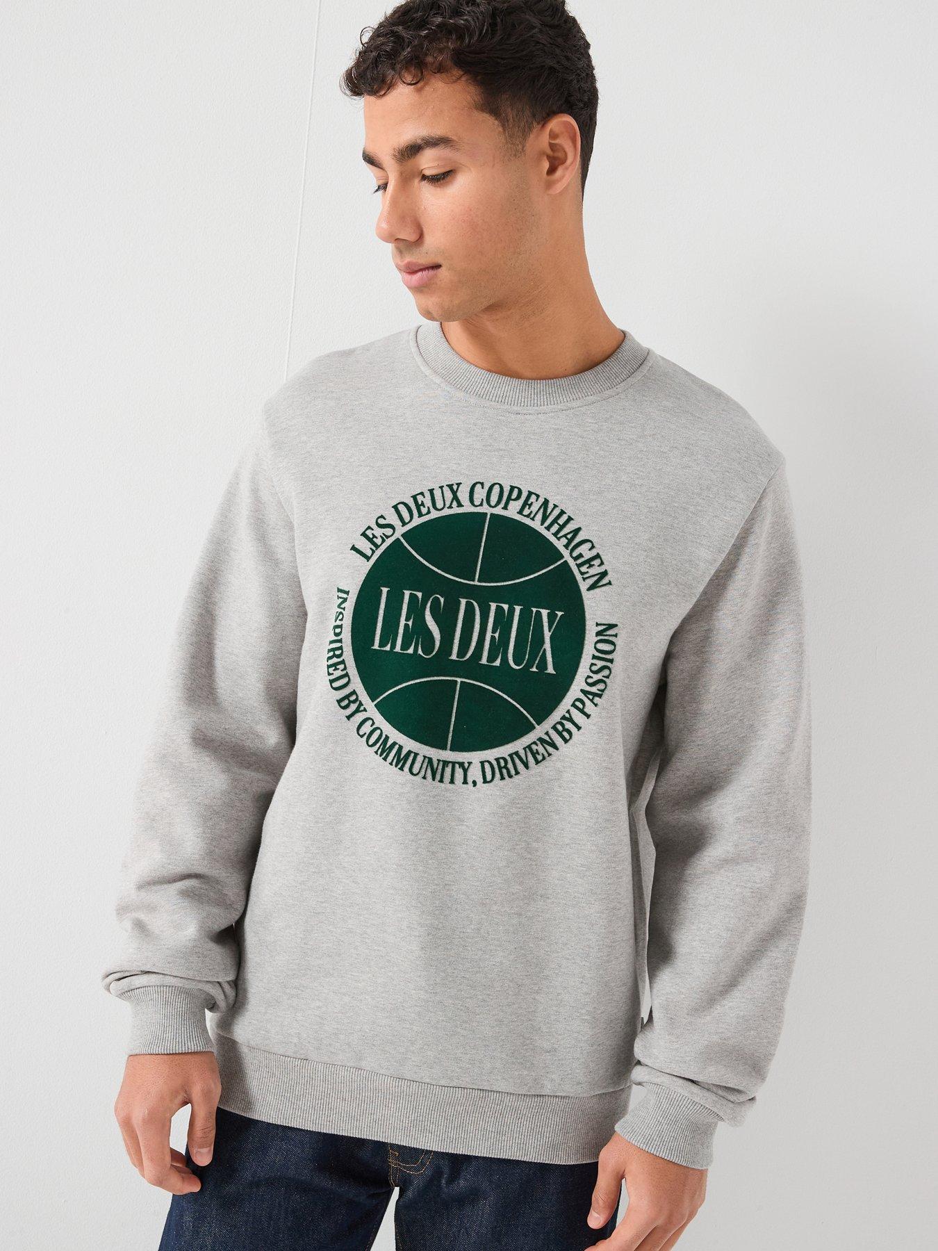 les-deux-ben-basketball-logo-crew-sweatshirt-grey