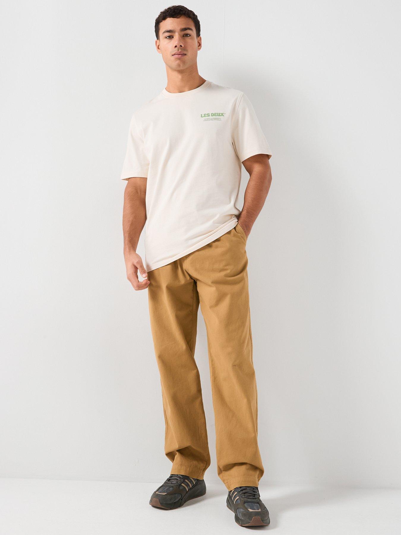 Image 3 of 5 of Les Deux Ben Dynamic Back Print Regular Fit T-Shirt - Beige