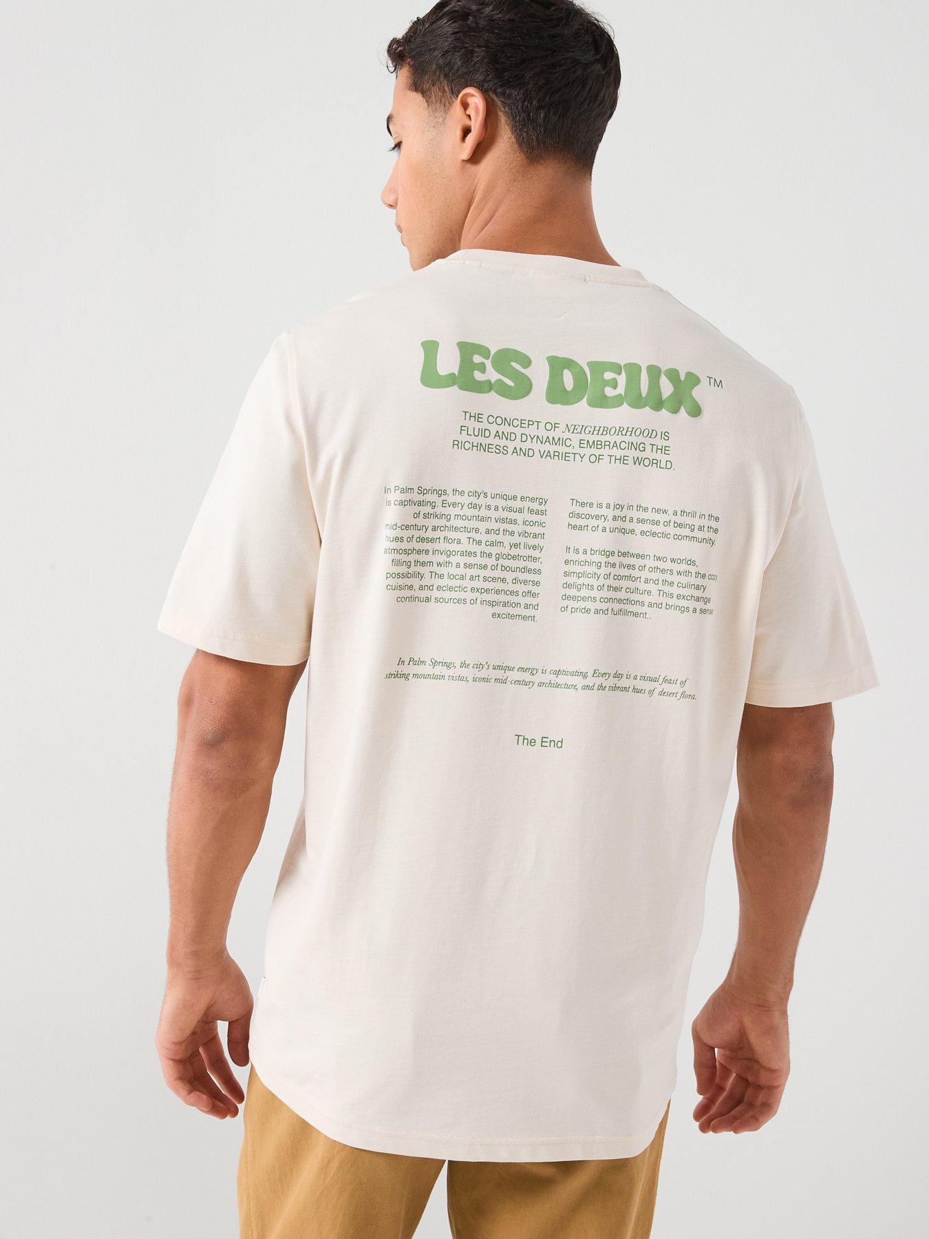 Image 5 of 5 of Les Deux Ben Dynamic Back Print Regular Fit T-Shirt - Beige