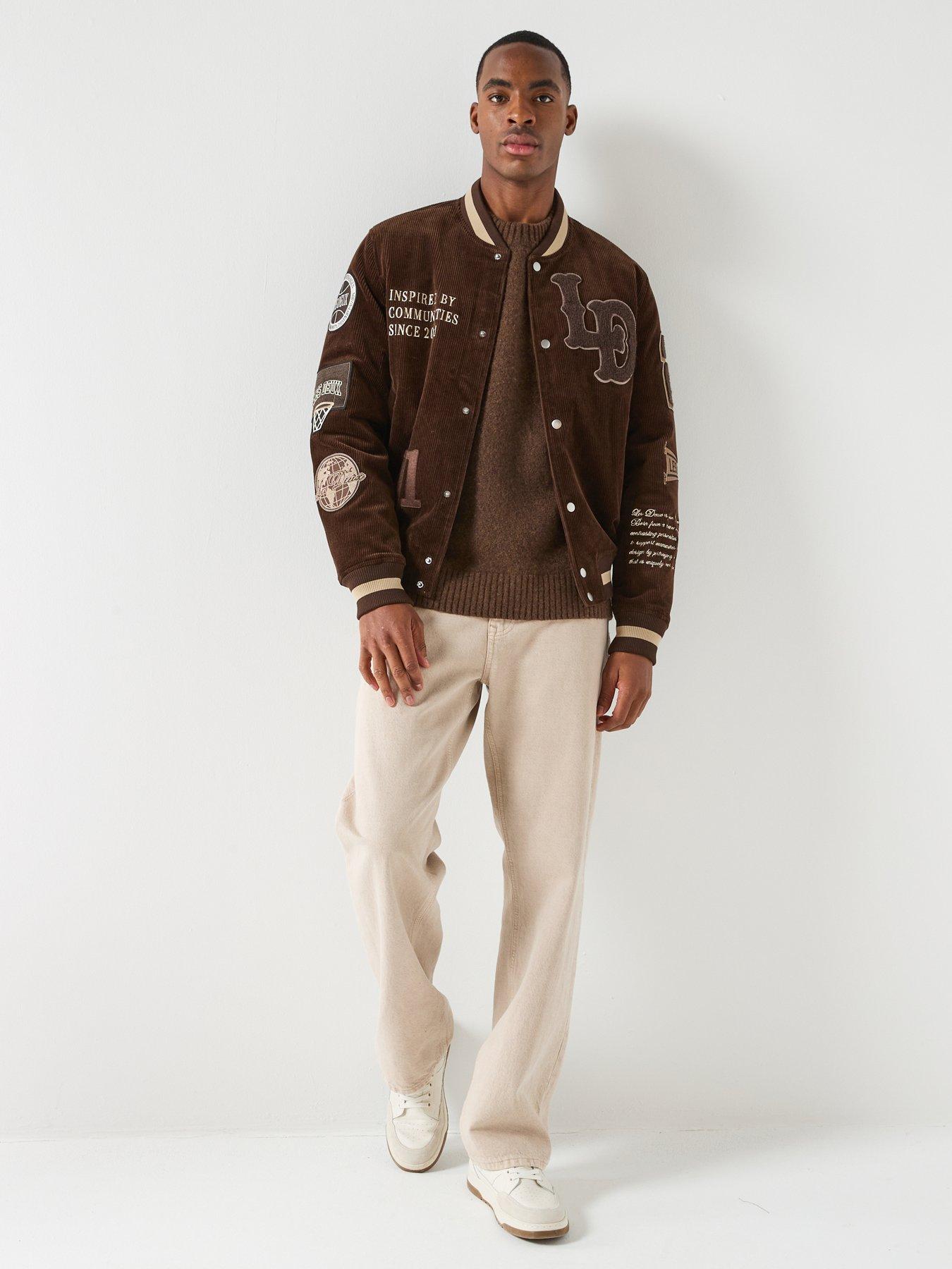 Image 3 of 6 of Les Deux Corduroy Varsity Jacket - Brown