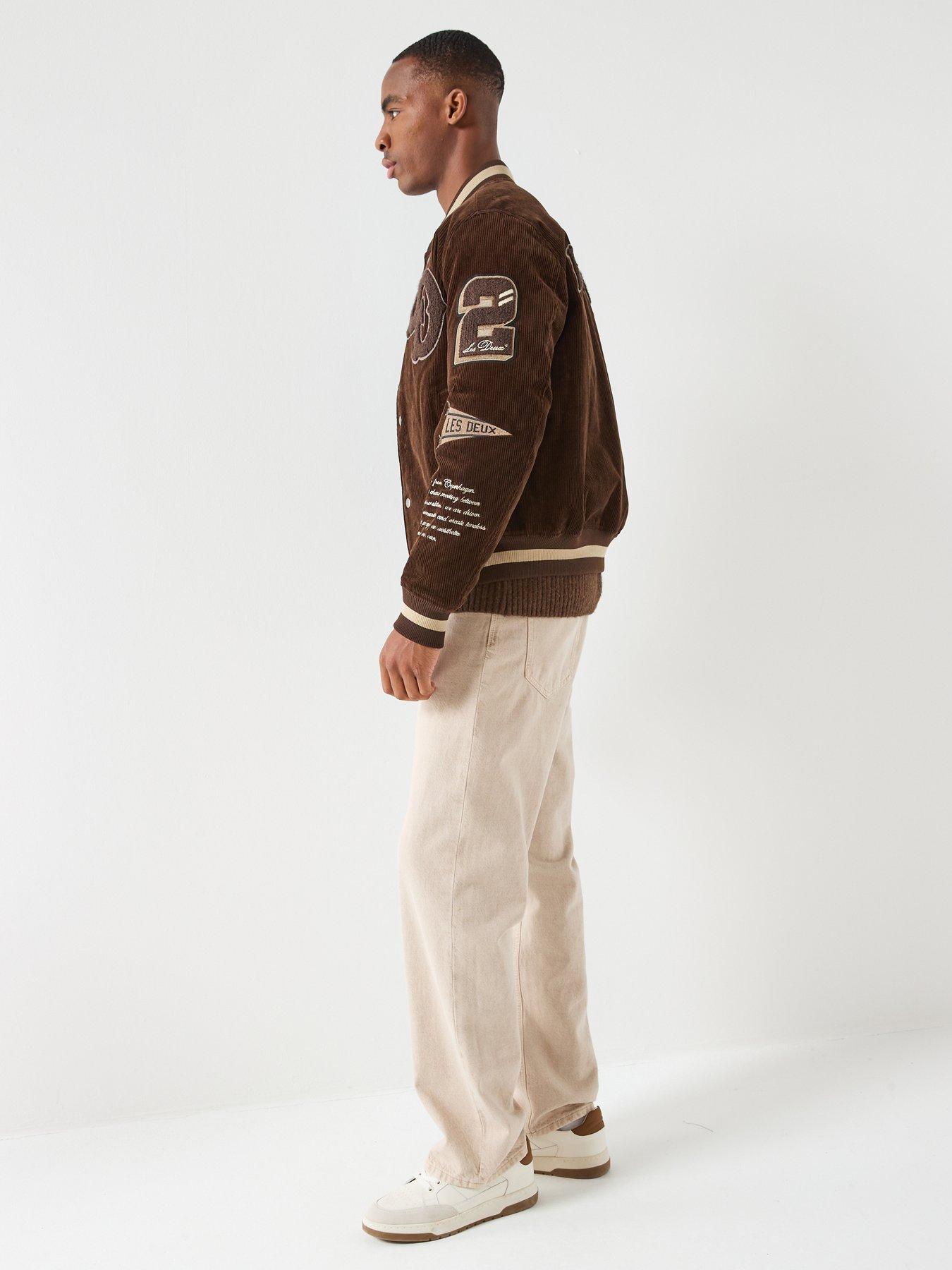 Image 5 of 6 of Les Deux Corduroy Varsity Jacket - Brown