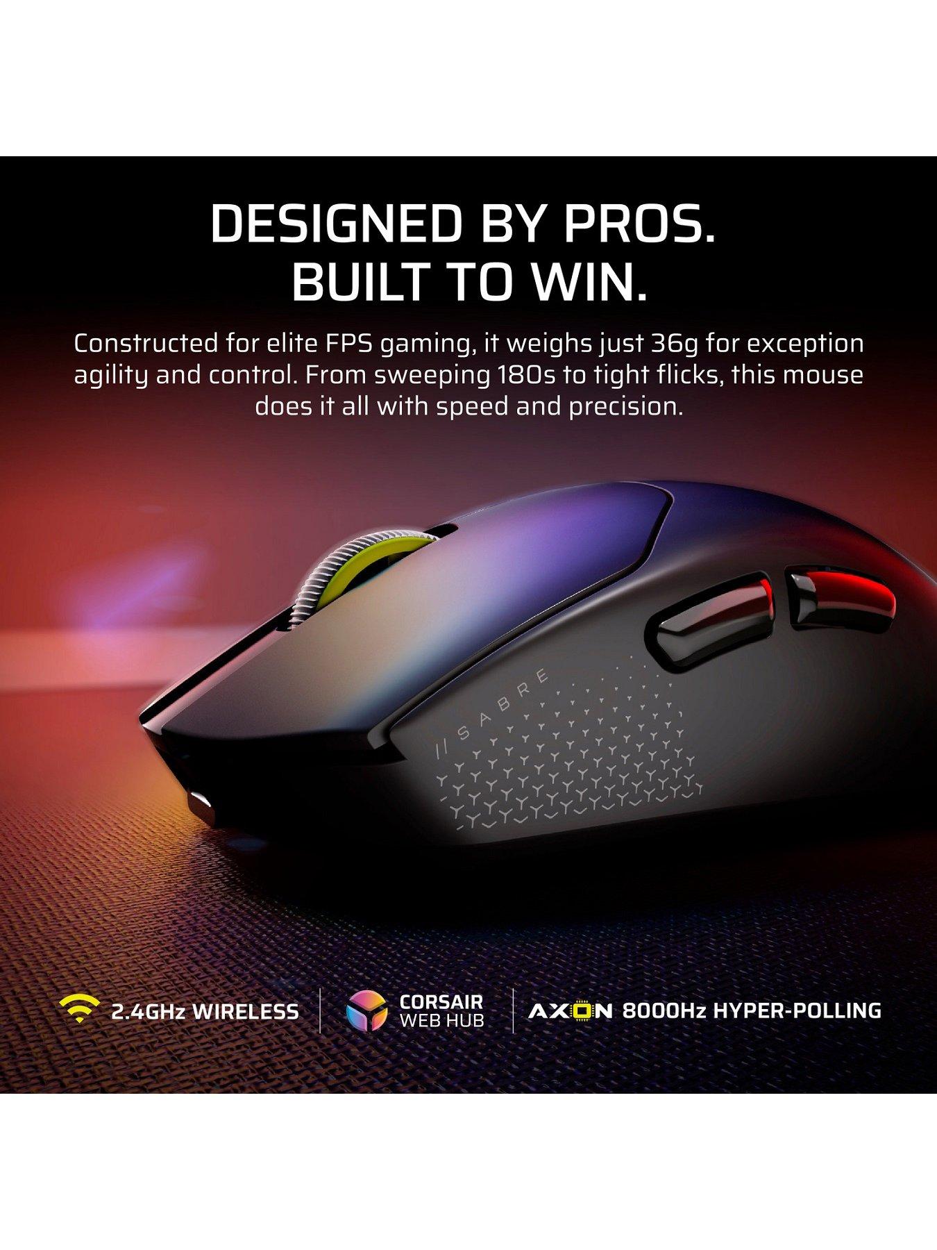 Image 2 of 7 of CORSAIR CORSAIR SABRE v2 PRO ULTRALIGHT WIRELESS Gaming Mouse, White