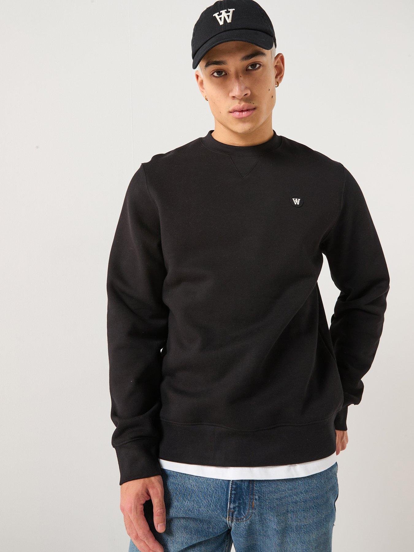 Double A by Wood Wood Tye Coin Logo Crew Sweatshirt - Black