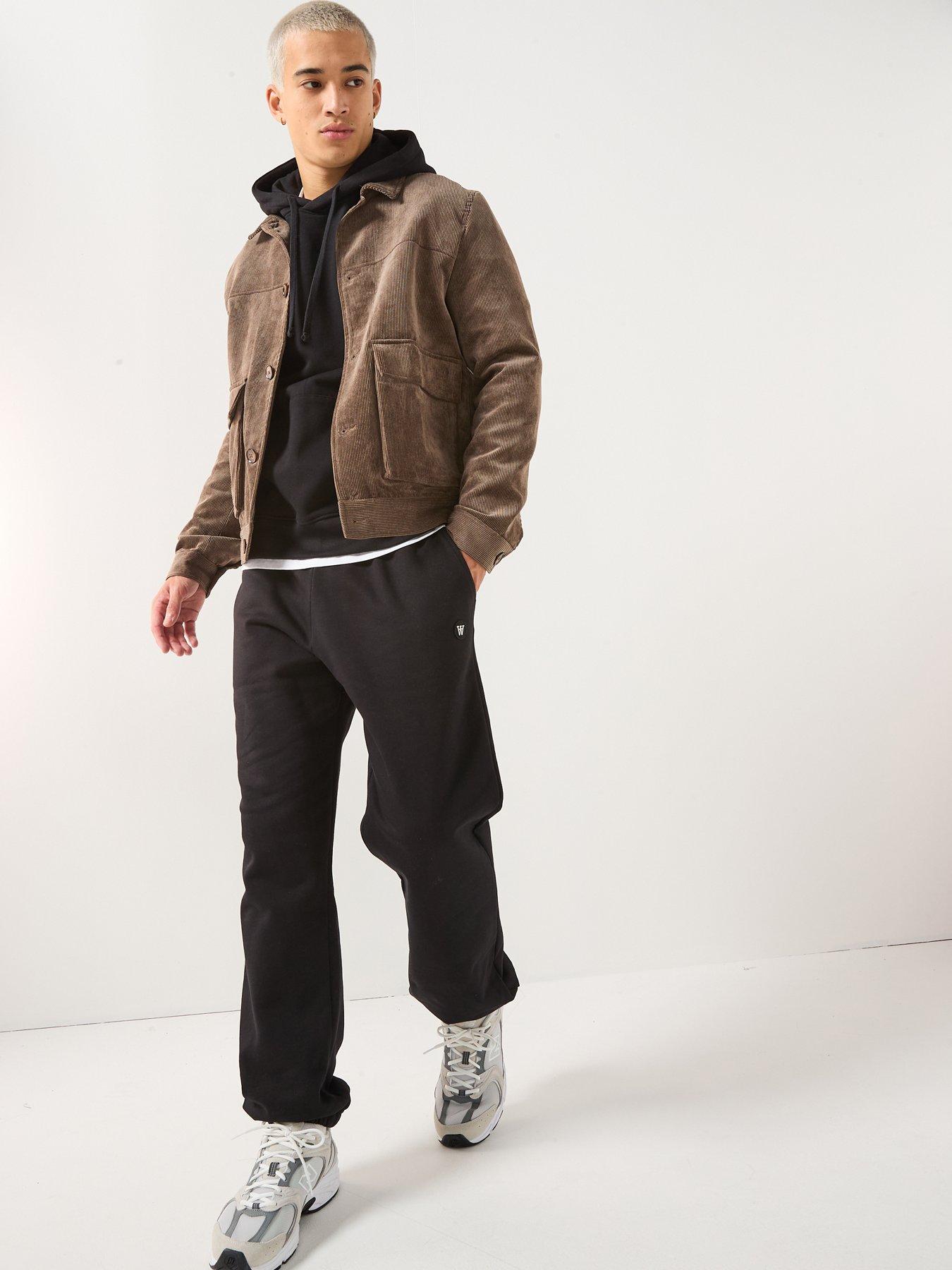 Image 3 of 6 of Double A by Wood Wood Double A By Cal Coin Logo Cuff Joggers - Black