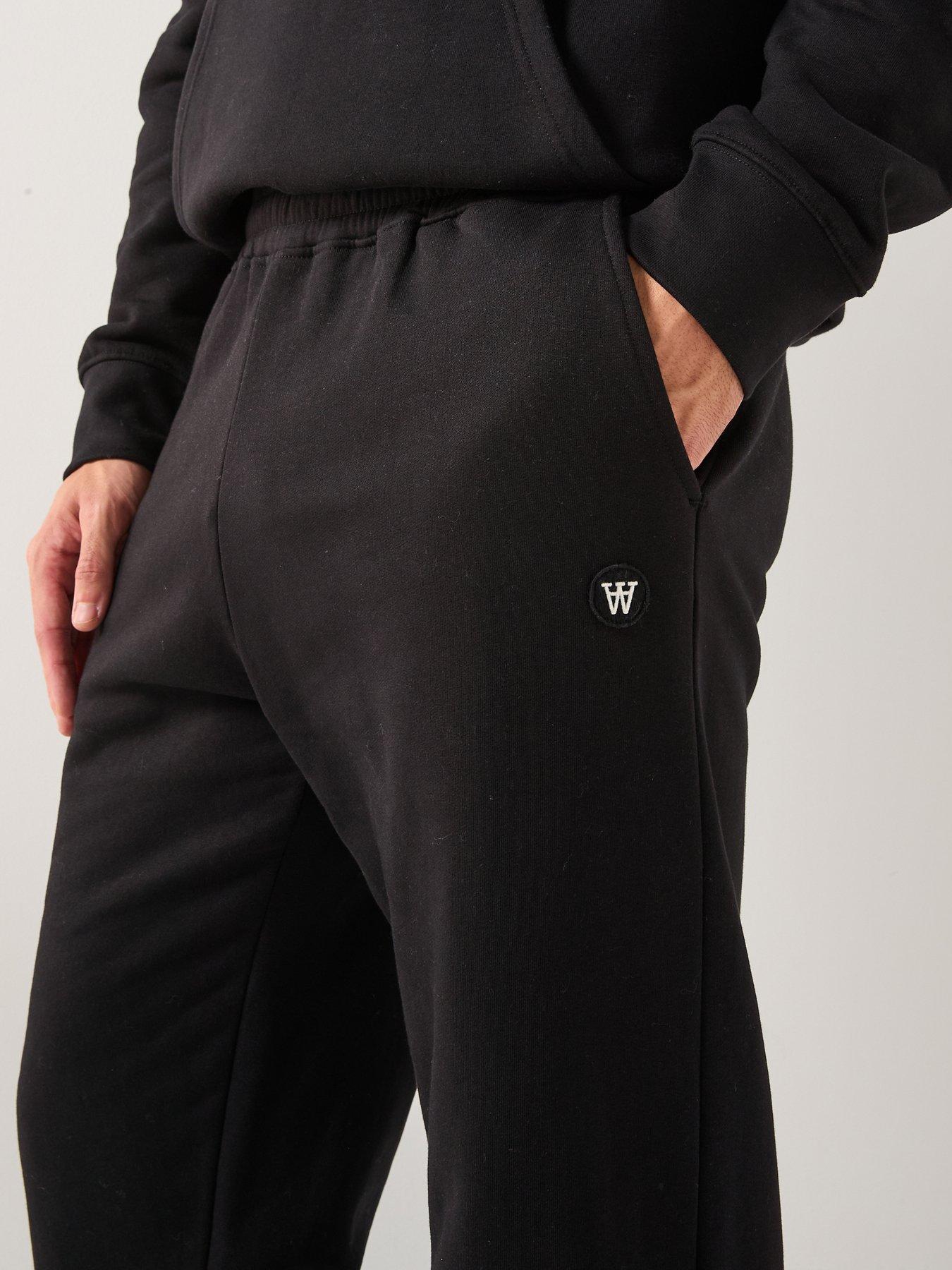 Image 4 of 6 of Double A by Wood Wood Double A By Cal Coin Logo Cuff Joggers - Black