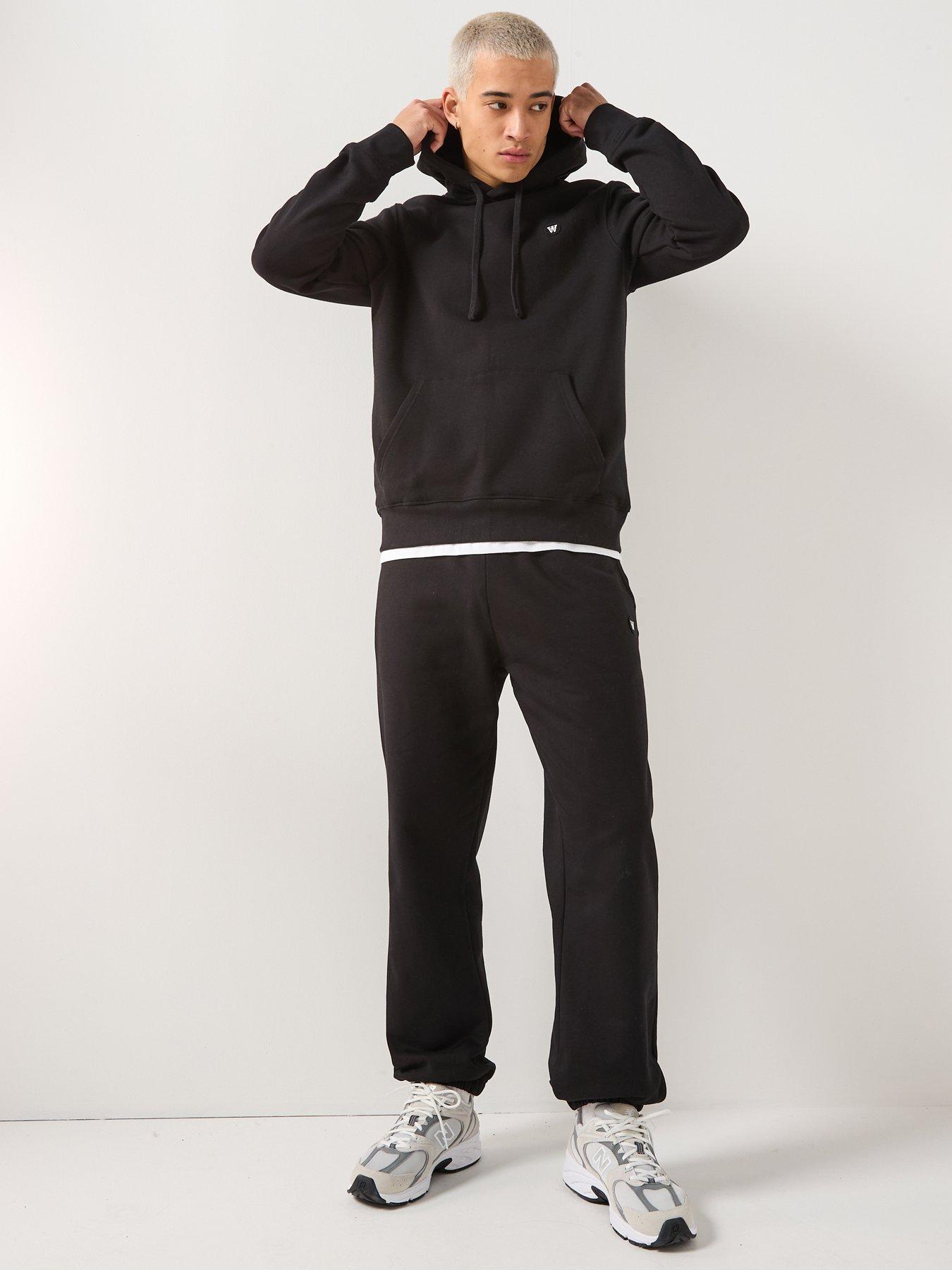 Image 5 of 6 of Double A by Wood Wood Double A By Cal Coin Logo Cuff Joggers - Black