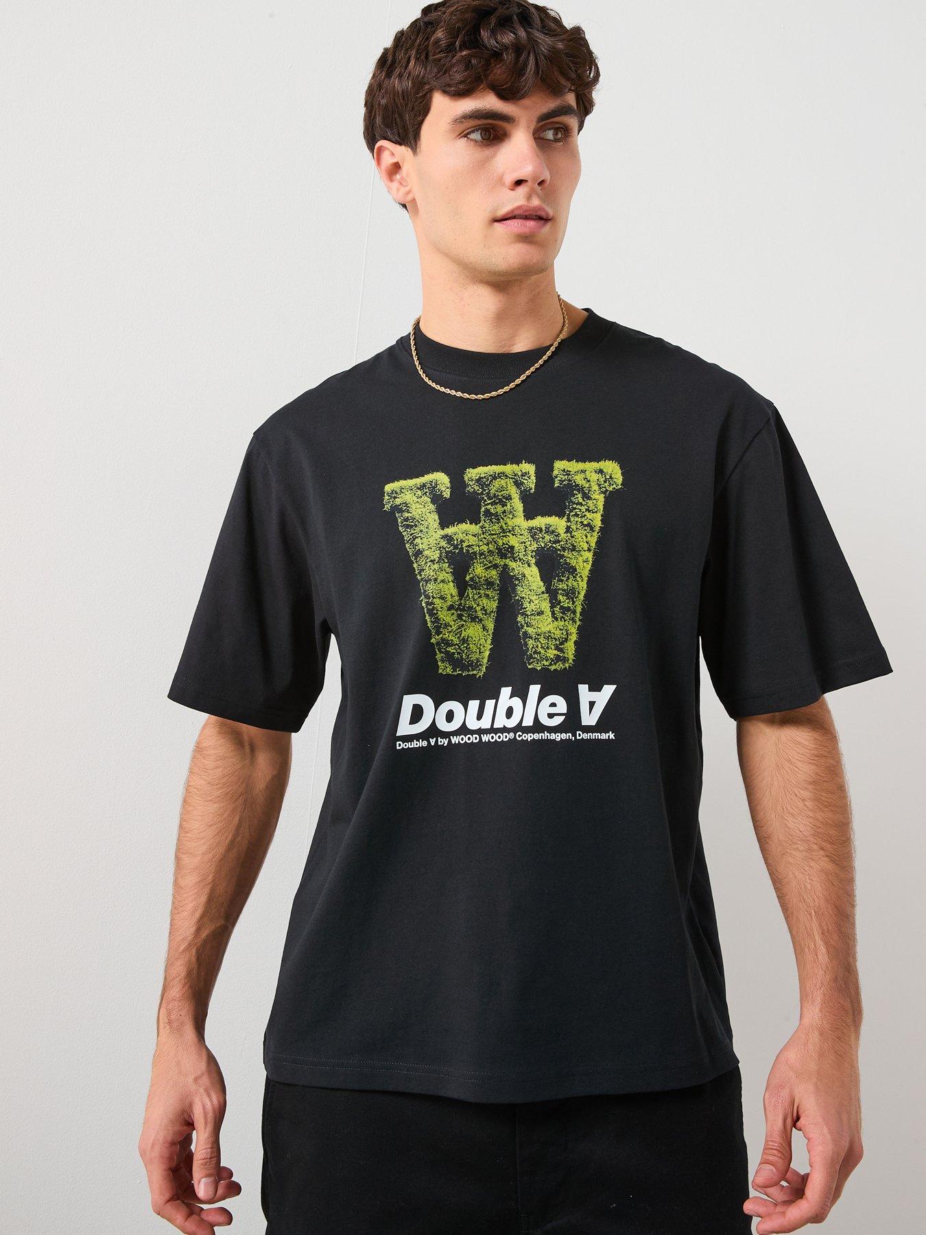Image 1 of 6 of Double A by Wood Wood Liam Graphic Print T-shirt - Black