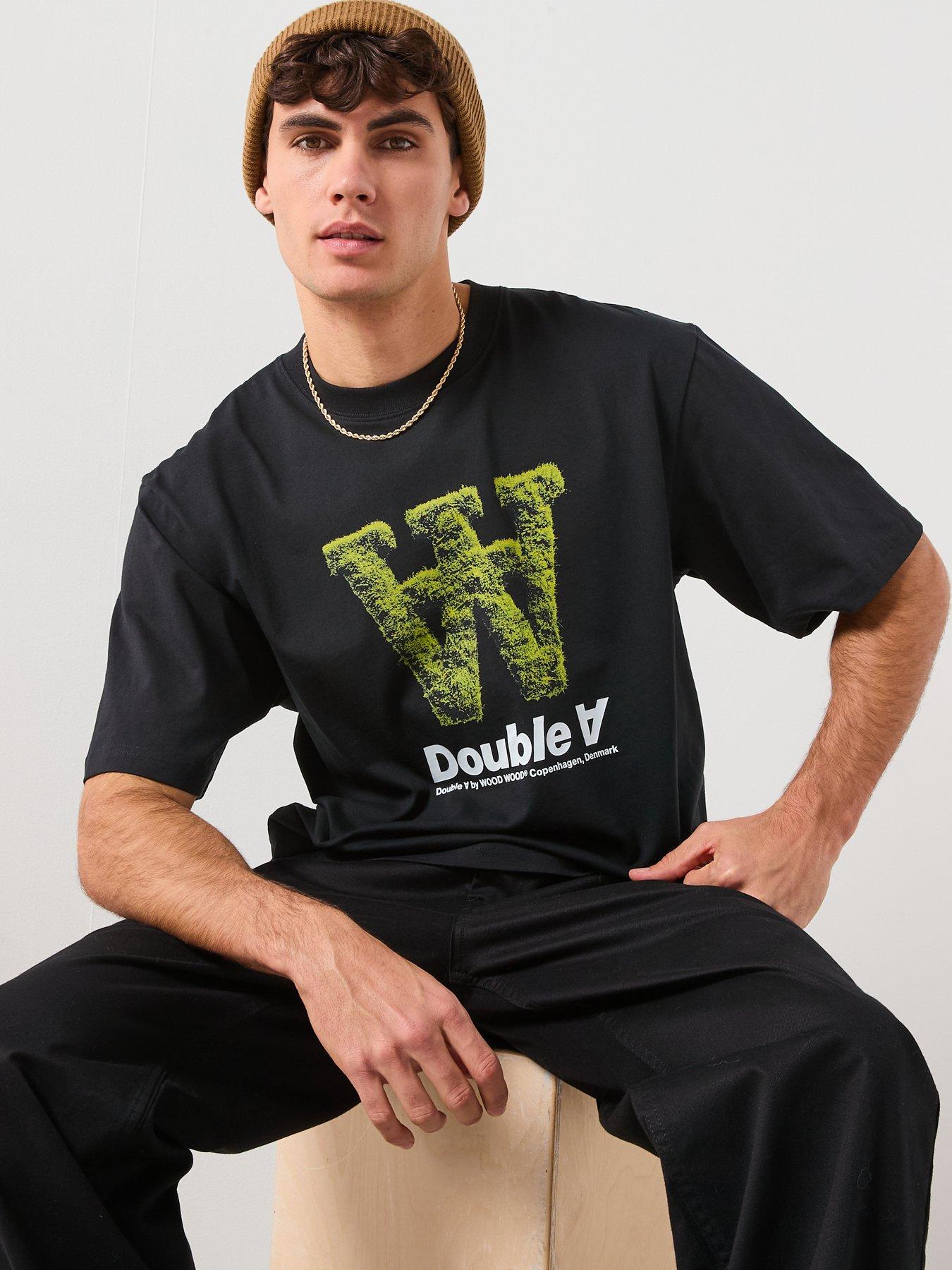 Image 6 of 6 of Double A by Wood Wood Liam Graphic Print T-shirt - Black