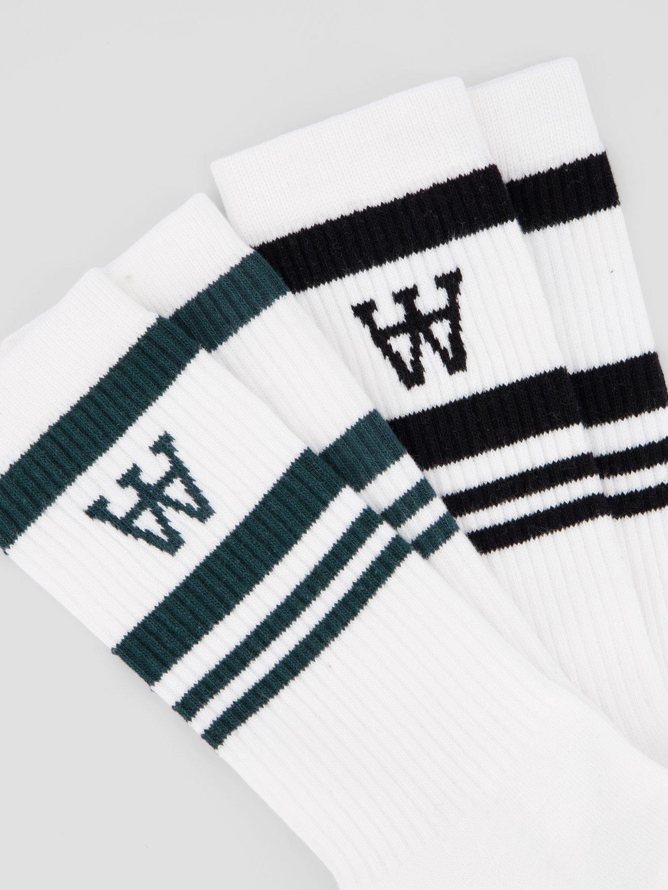 Image 2 of 3 of WOOD WOOD Double A By Ryder 2 Pack Crew Socks - White