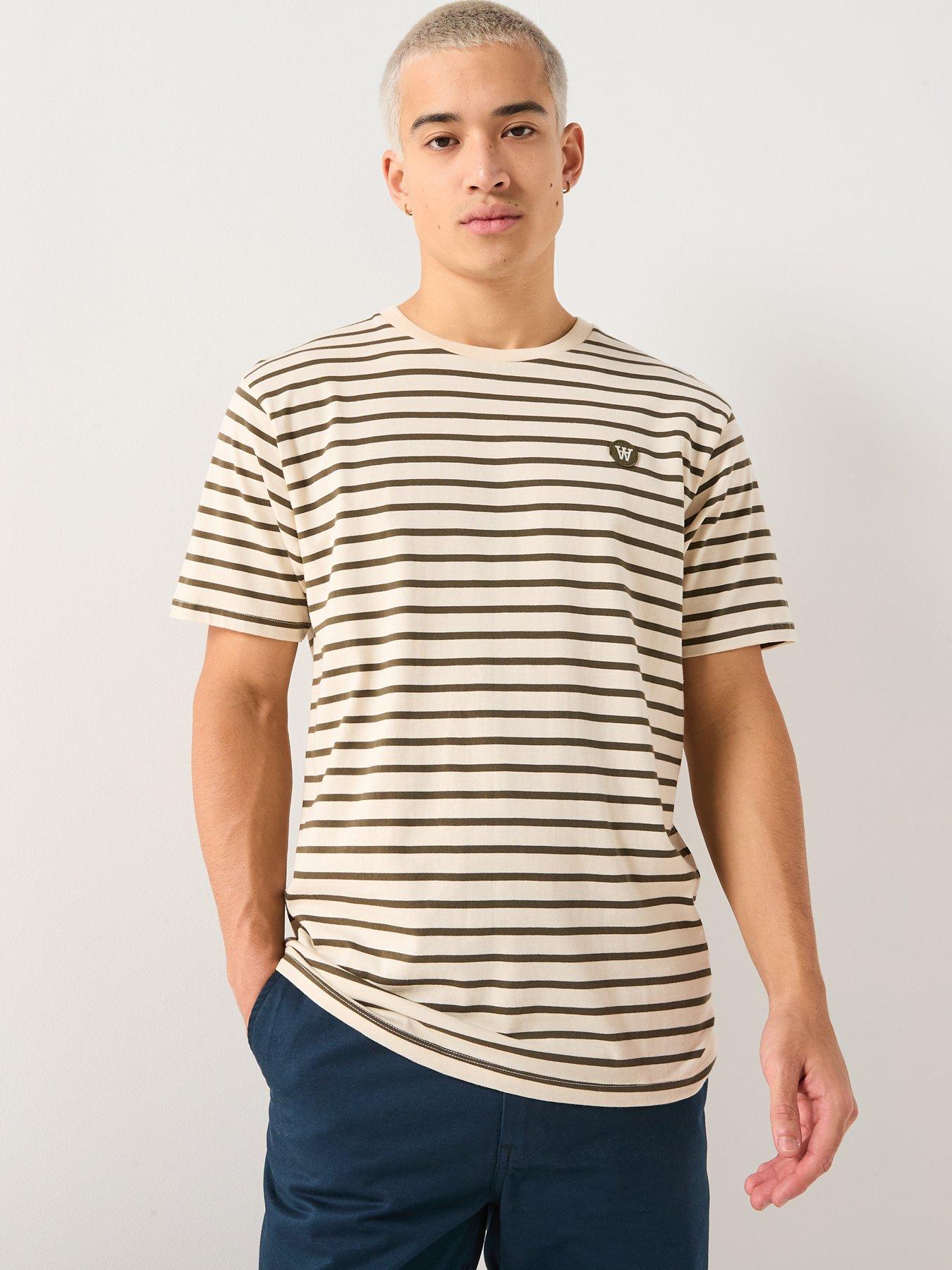 Double A by Wood Wood Ace Stripe T-shirt - Dark Green