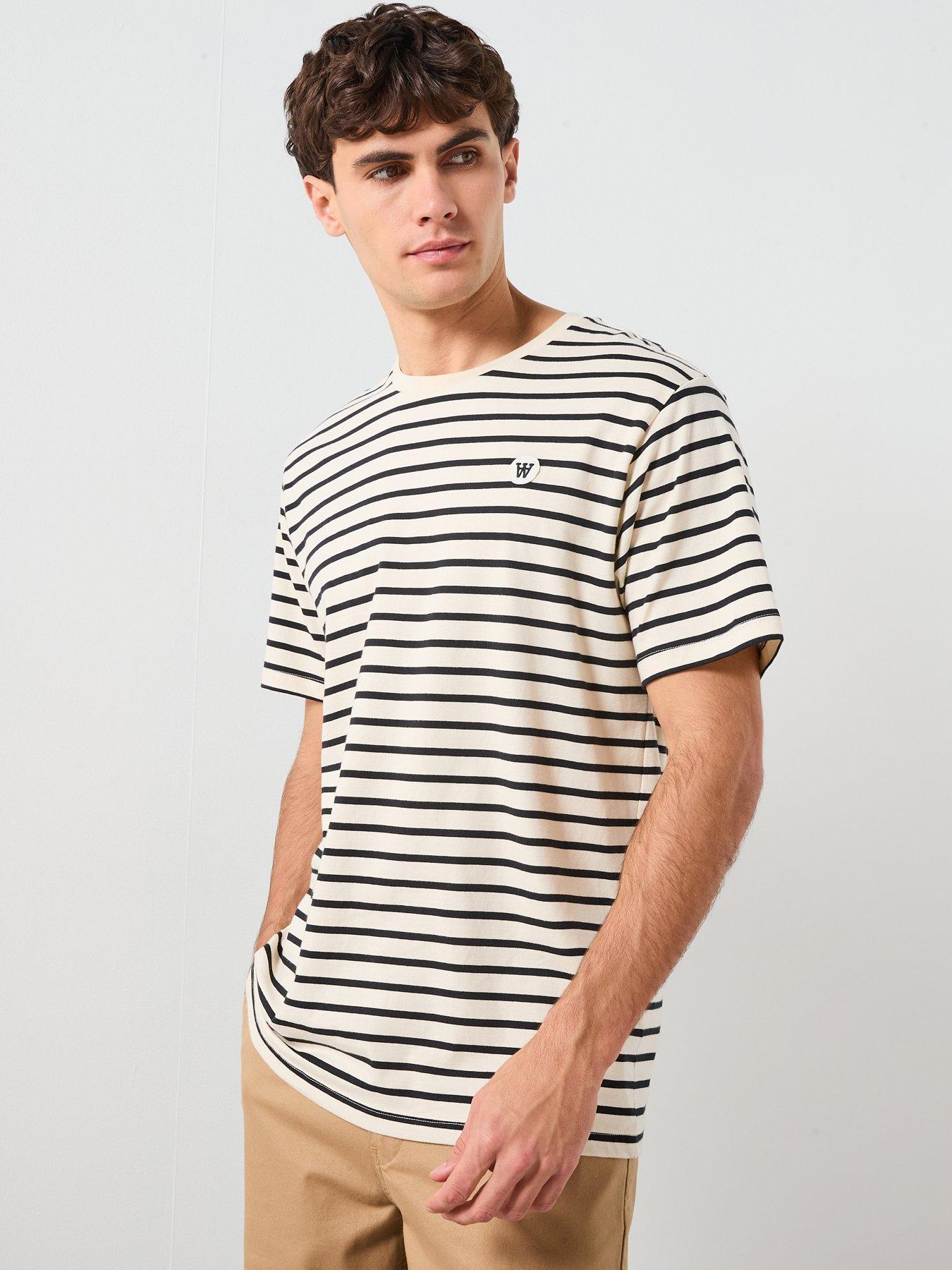 WOOD WOOD Double A By Ace Stripe T-Shirt - Black