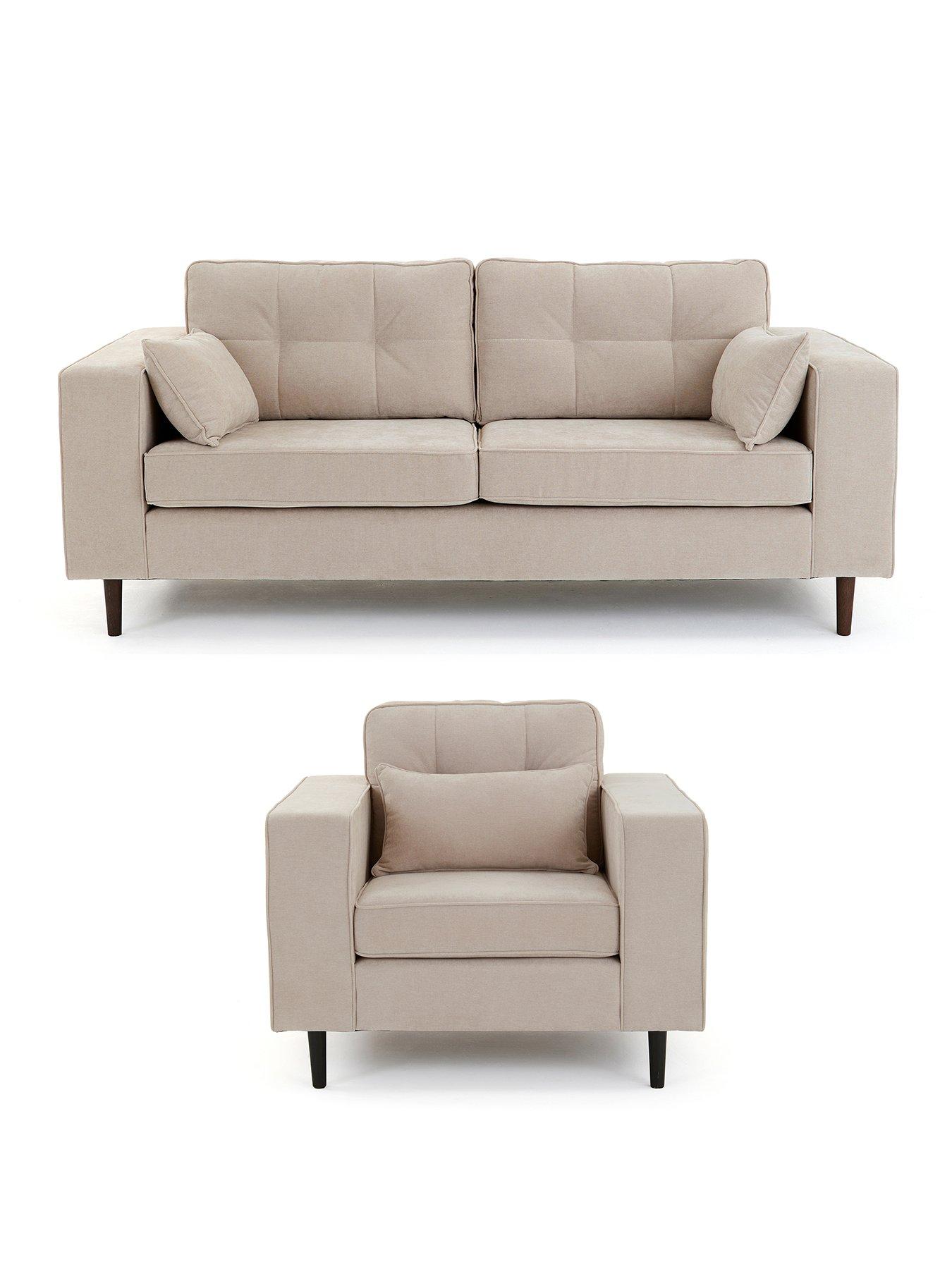 Image 2 of 7 of The Very Collection Zena 3 Seater Fabric Sofa + Chair Set