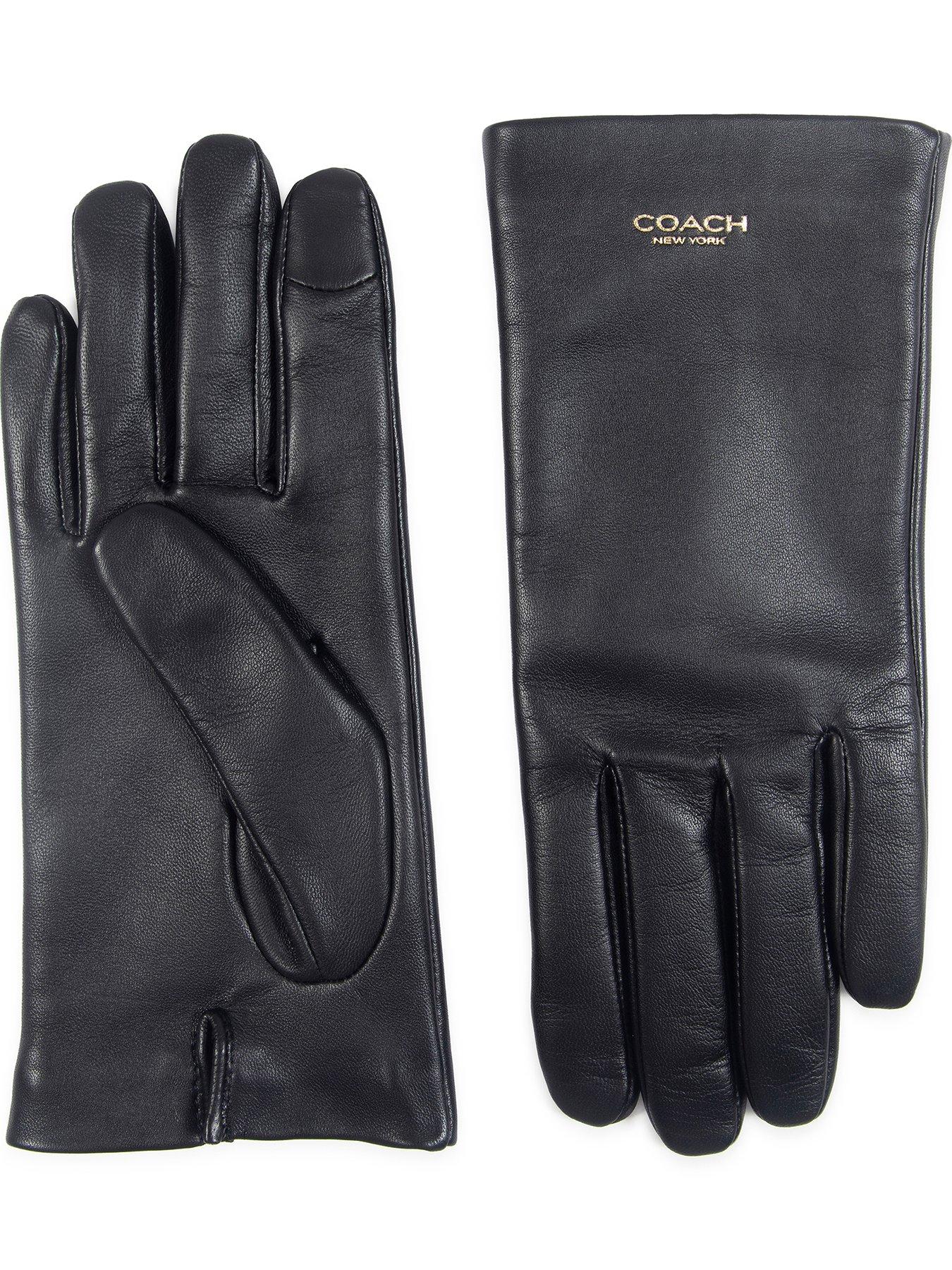coach-new-york-womens-leather-tech-glove-black