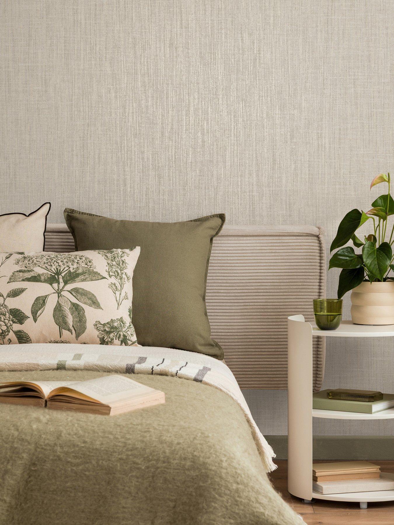 Image 1 of 7 of The Very Collection Linen Plain Natural Wallpaper