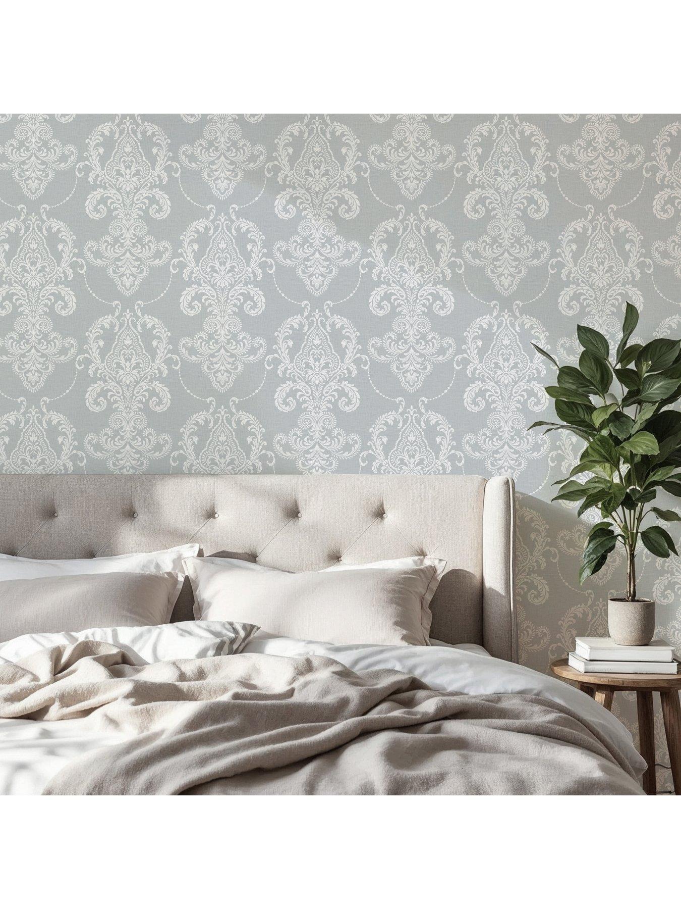 the-very-collection-embroidered-damask-blue-wallpaperoutfit