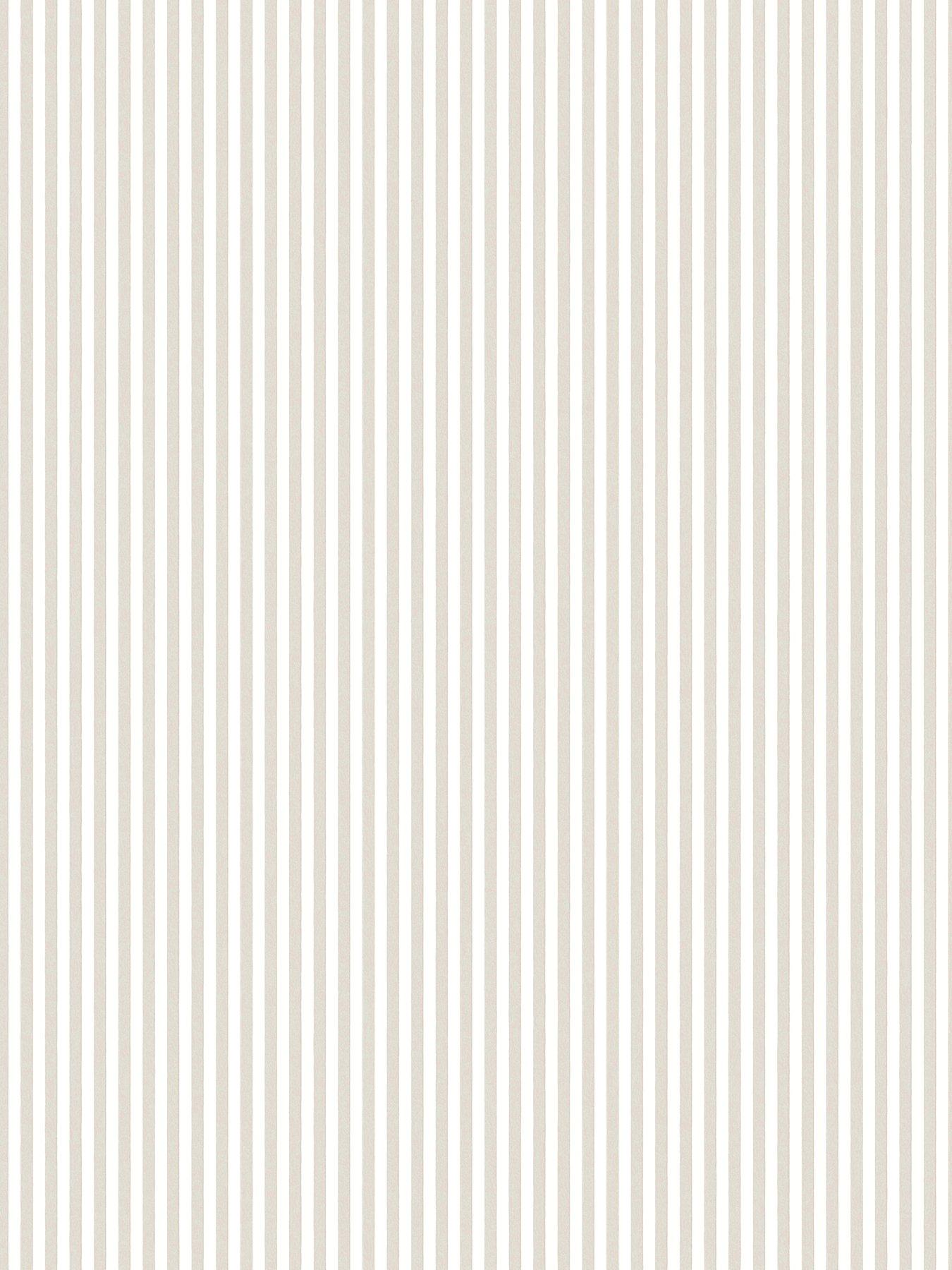 Image 4 of 8 of The Very Collection Mini Ticking Stripe Natural Wallpaper