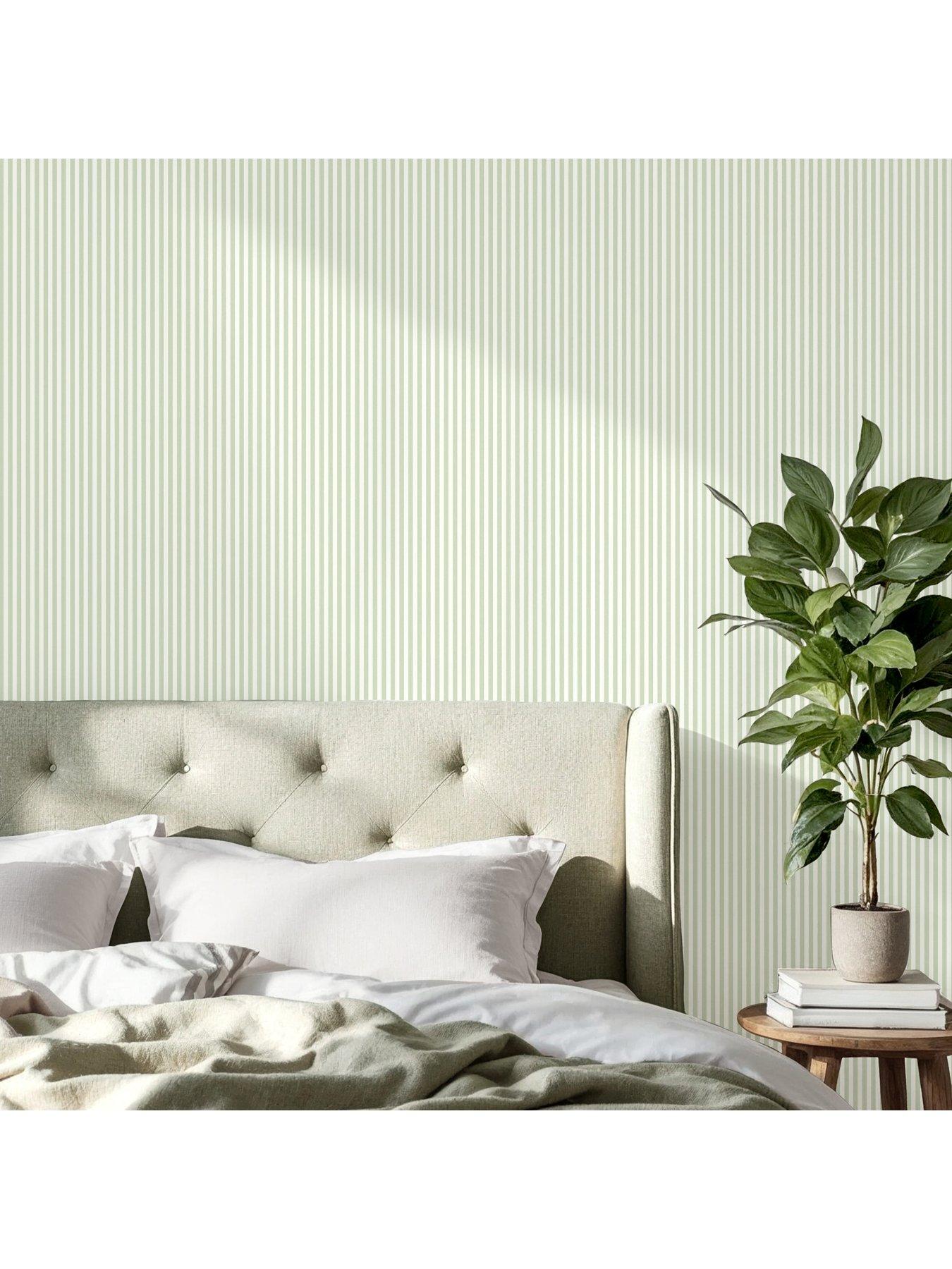 the-very-collection-mini-ticking-stripe-green-wallpaperdetail