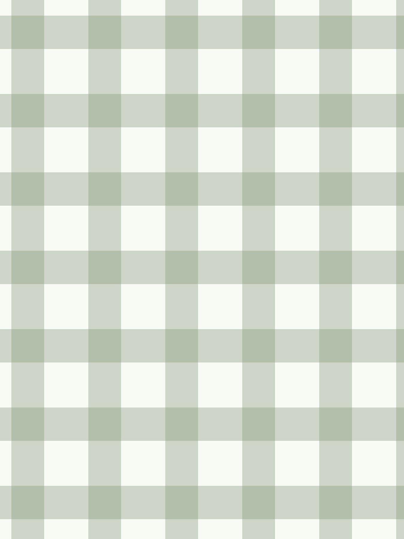 Image 3 of 7 of The Very Collection Gingham Sage Wallpaper