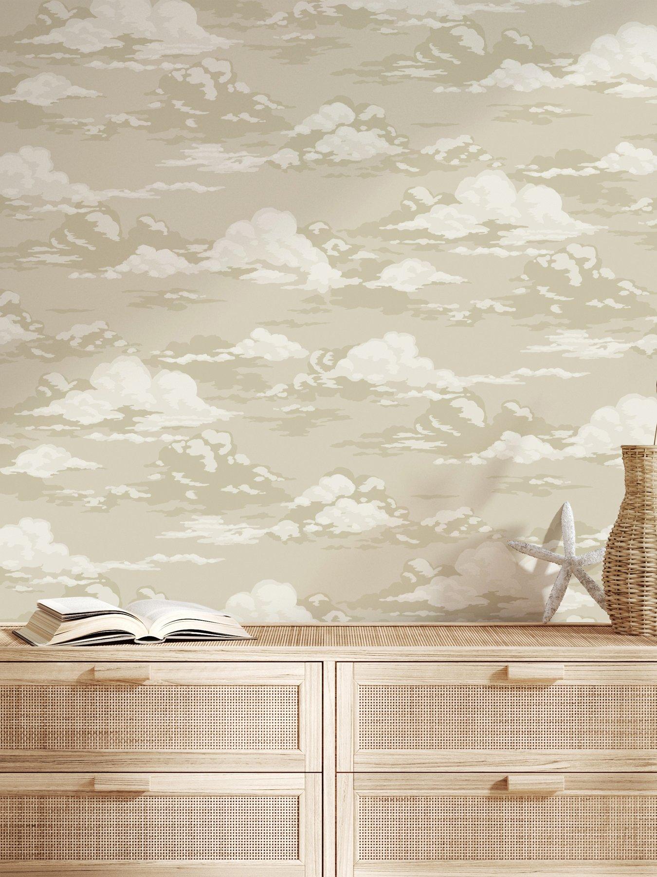 Image 2 of 8 of The Very Collection Vintage Clouds Natural Wallpaper