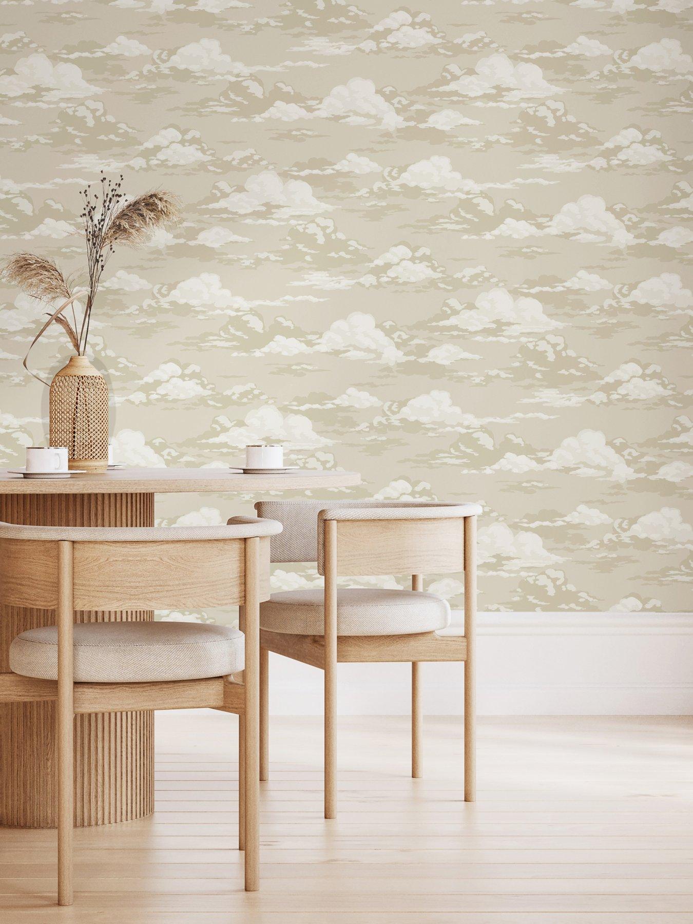 Image 4 of 8 of The Very Collection Vintage Clouds Natural Wallpaper