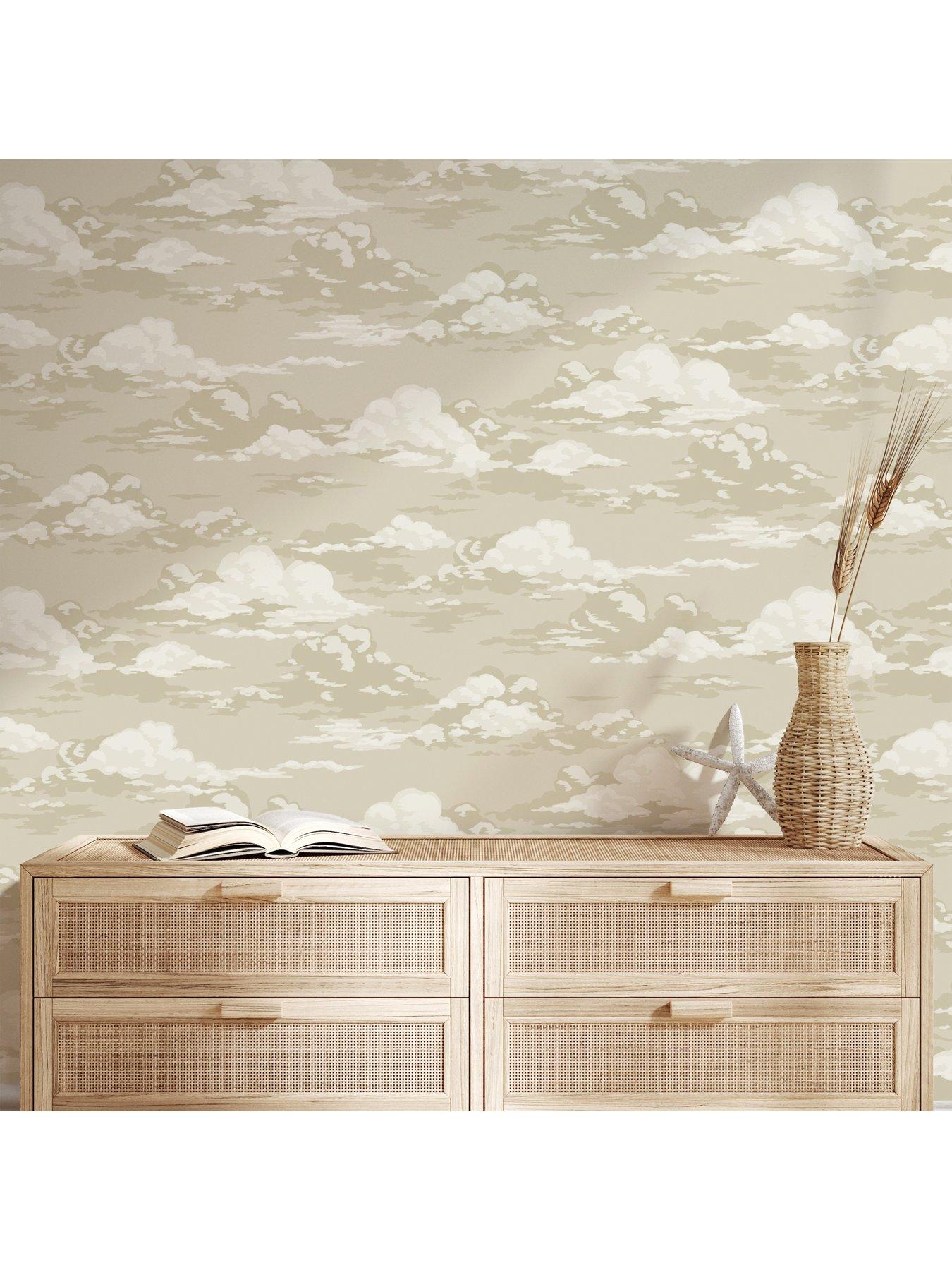 Image 5 of 8 of The Very Collection Vintage Clouds Natural Wallpaper