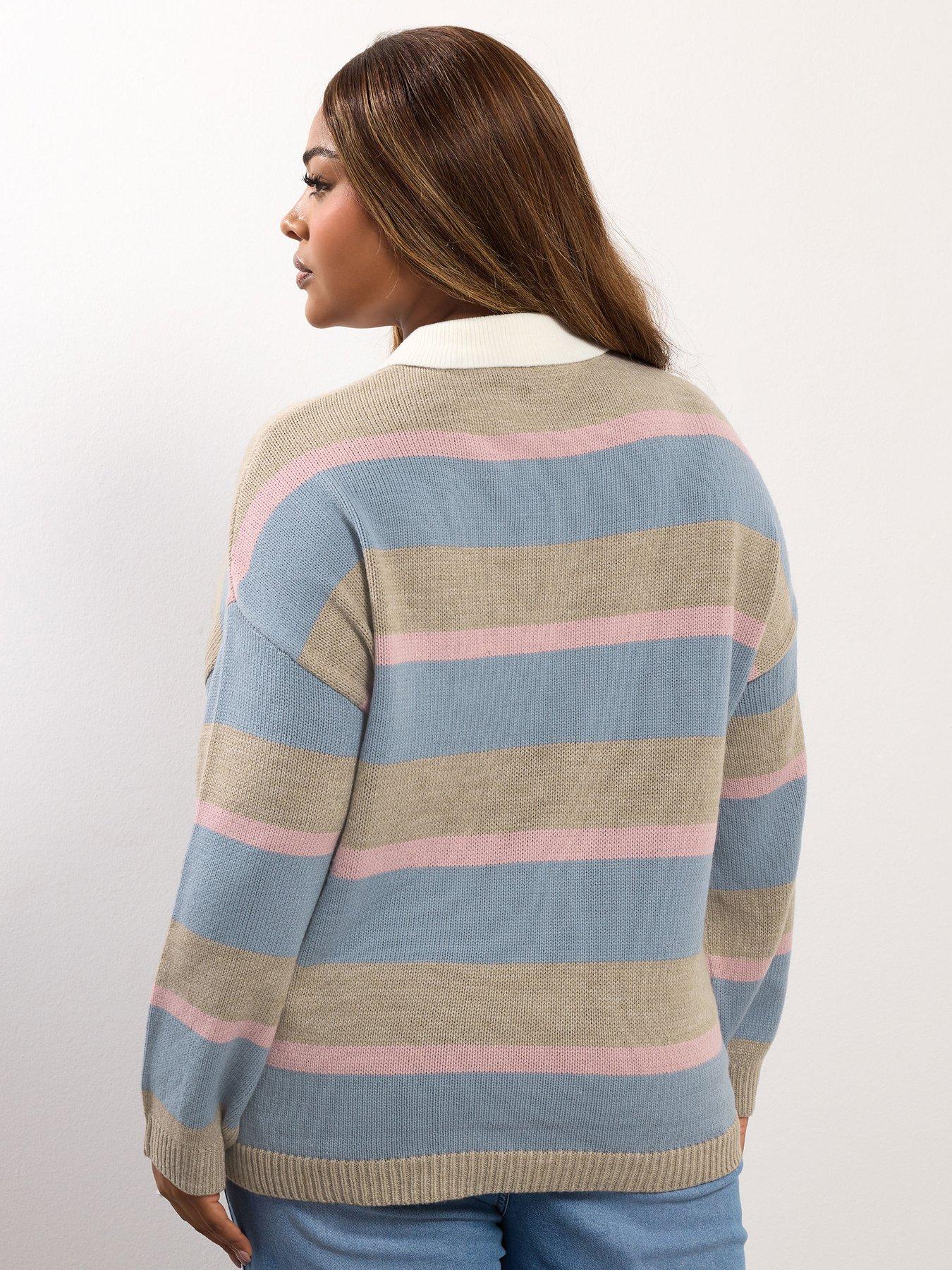 yours-curve-rugby-collar-jumper-bluestillFront