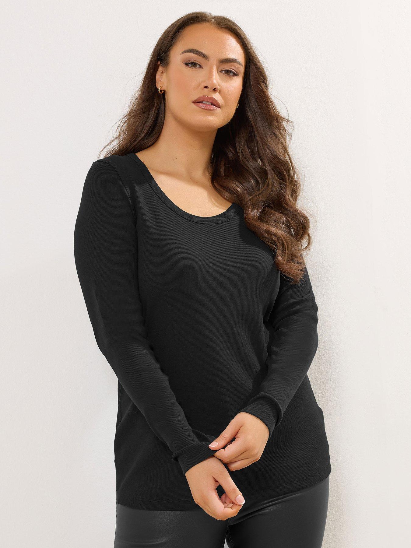 yours-curve-rib-long-sleeve-scoop-top-black