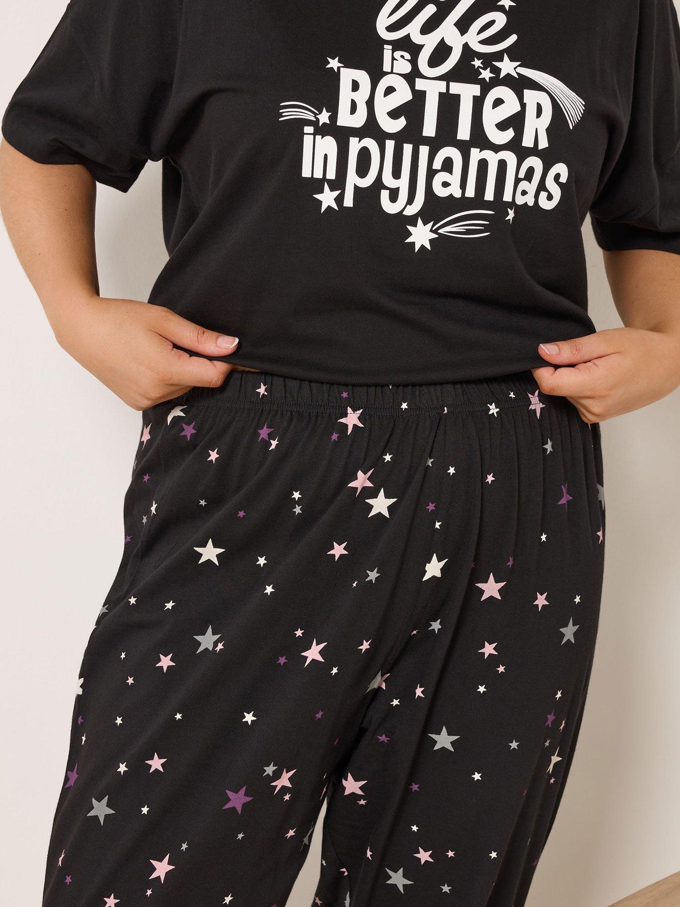 yours-curve-scattered-stars-cuffed-pyjama-pant-blackoutfit