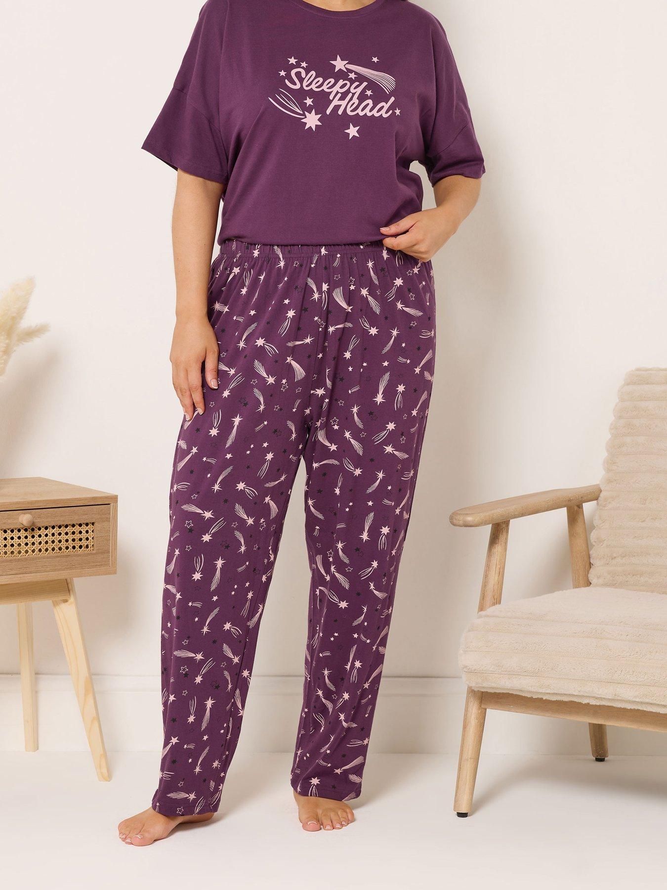 yours-curve-shooting-stars-wide-leg-pyjama-pant-redfront