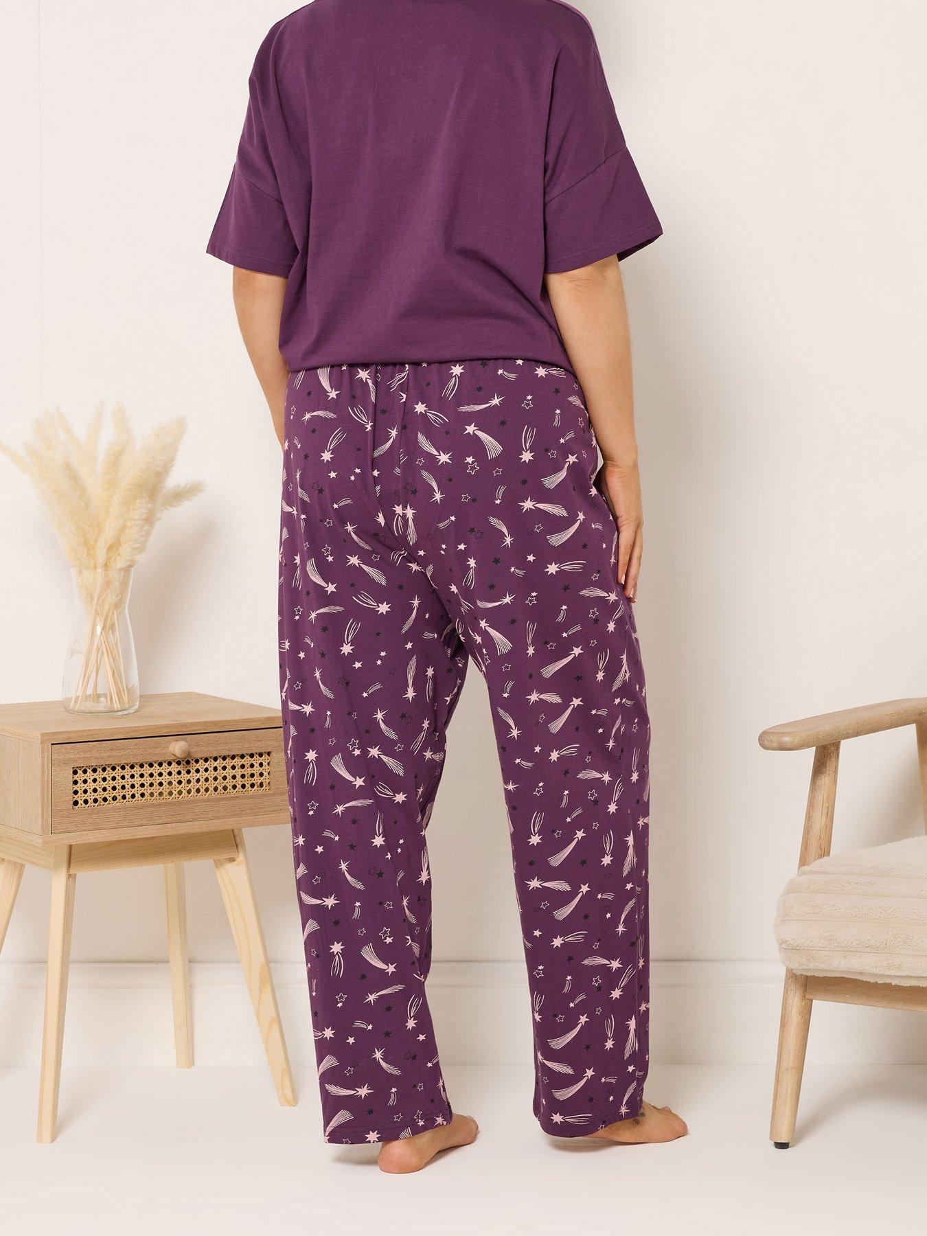 yours-curve-shooting-stars-wide-leg-pyjama-pant-redstillFront