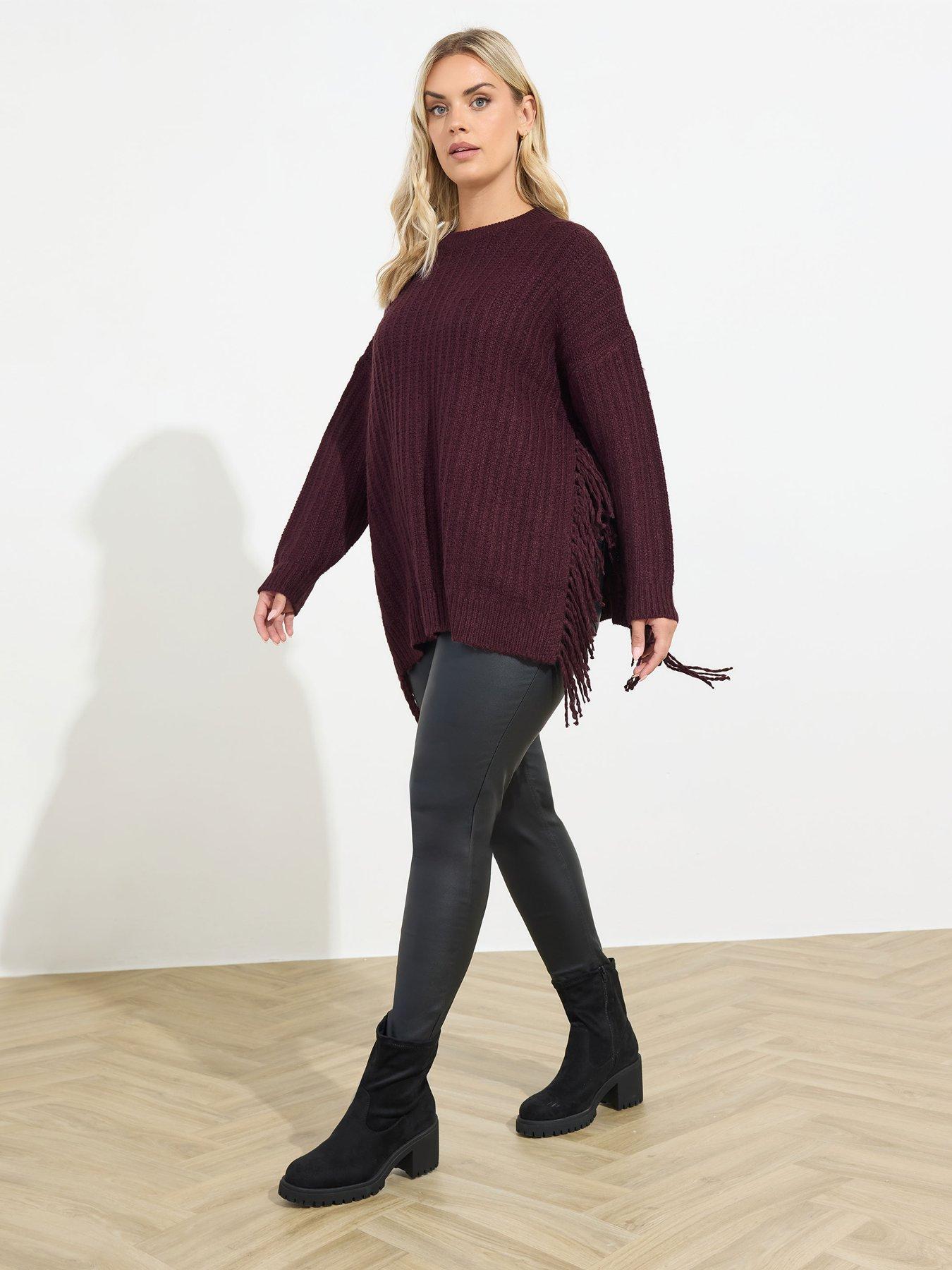 yours-curve-fringed-tunic-jumper-purpleback
