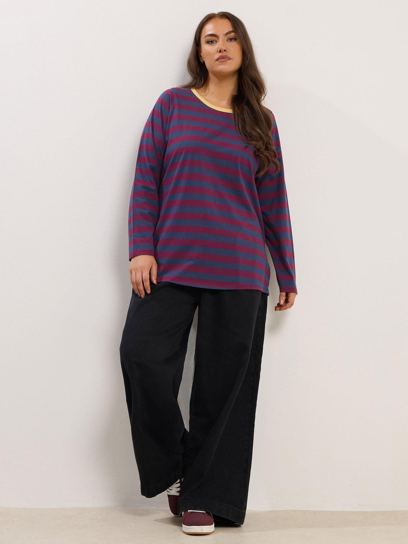 yours-curve-long-sleeve-stripe-top-redback